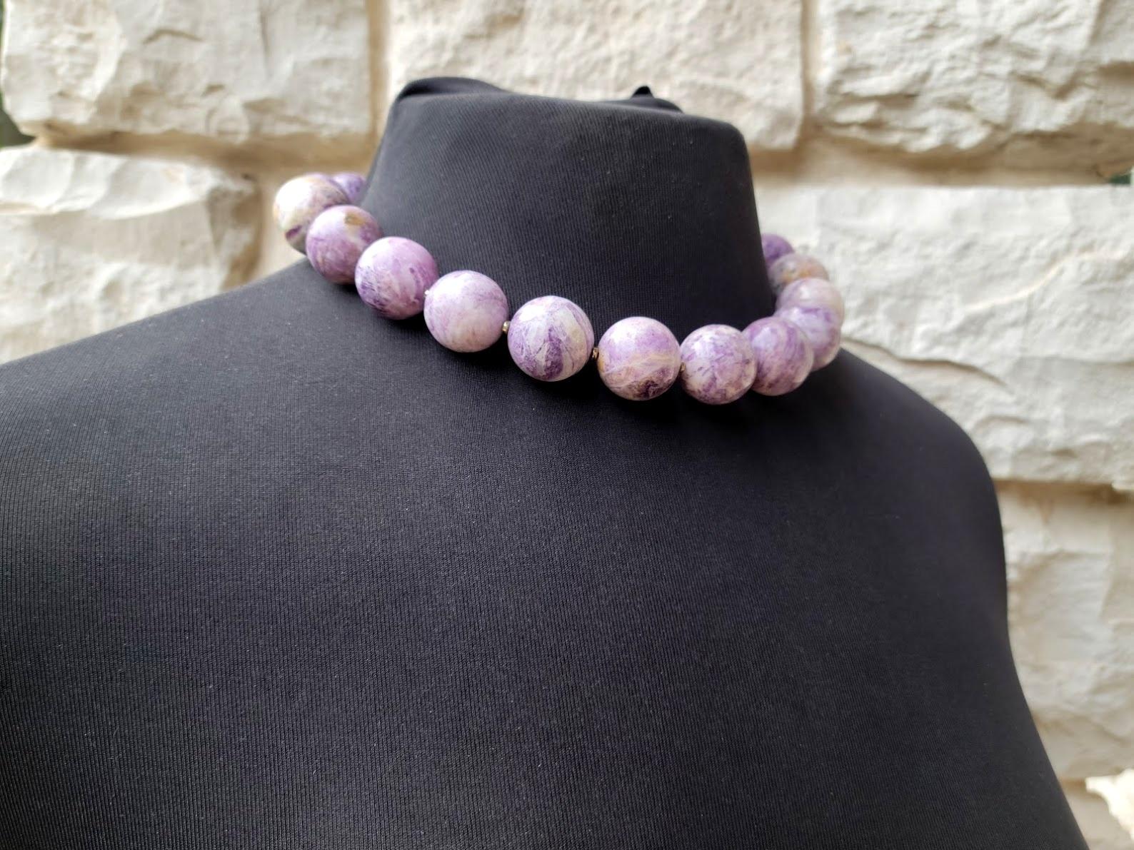 Bead Mexican Purple Opal Necklace