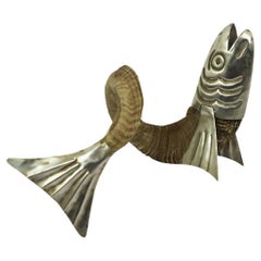 Vintage Mexican ram's horn in fish form