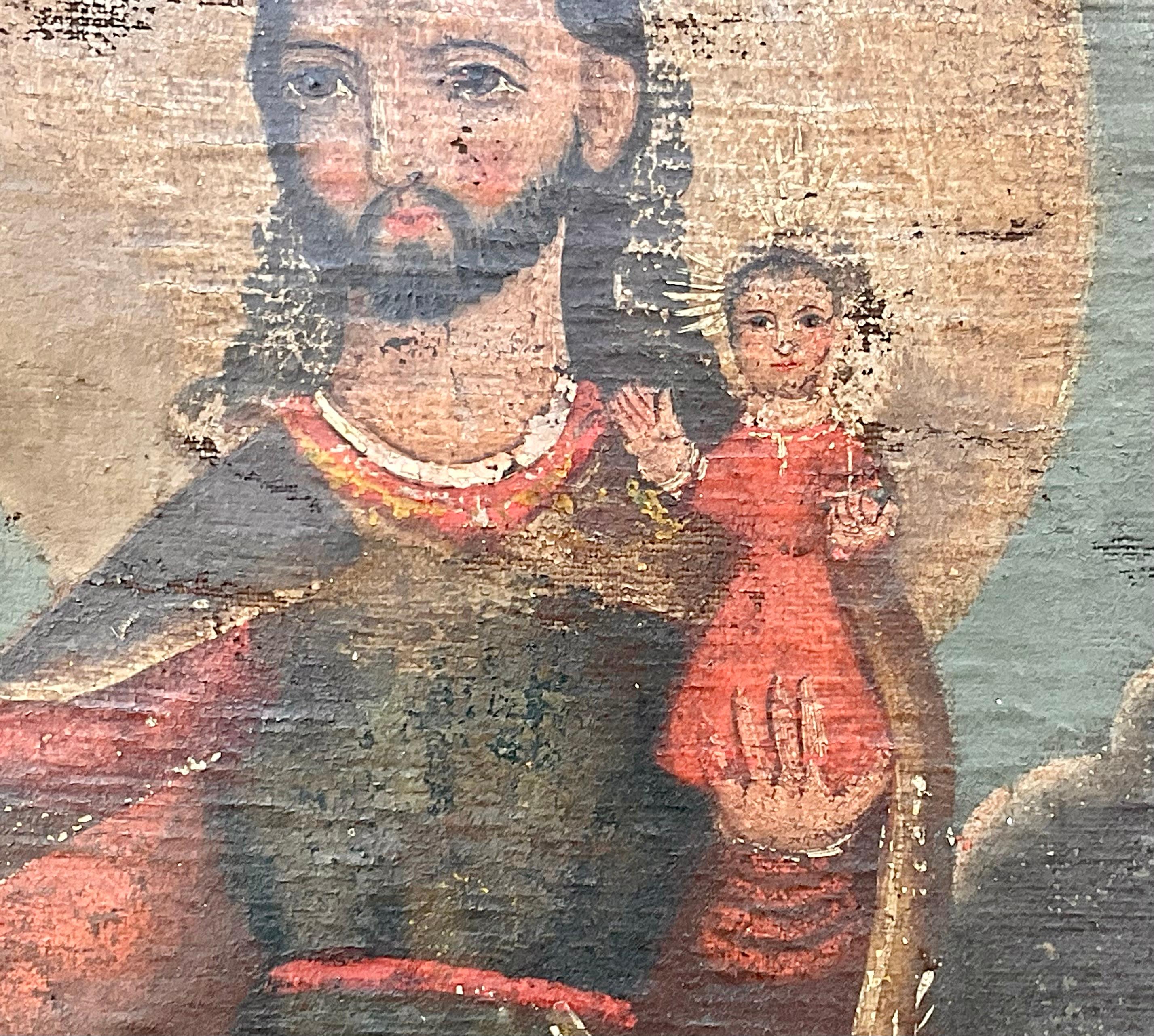 Retablo mexicano, San José y el Niño Jesús 5