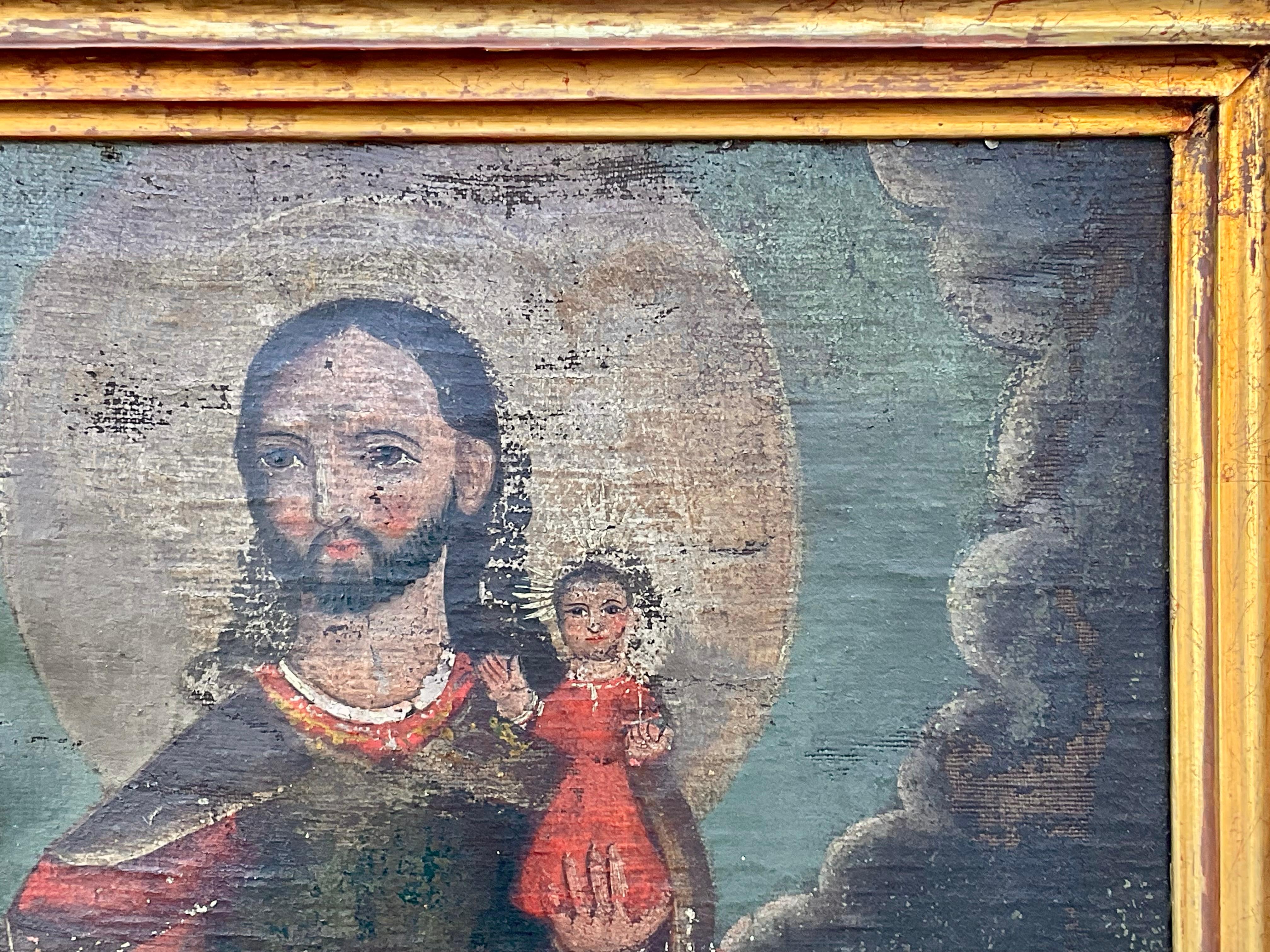 Retablo mexicano, San José y el Niño Jesús 1