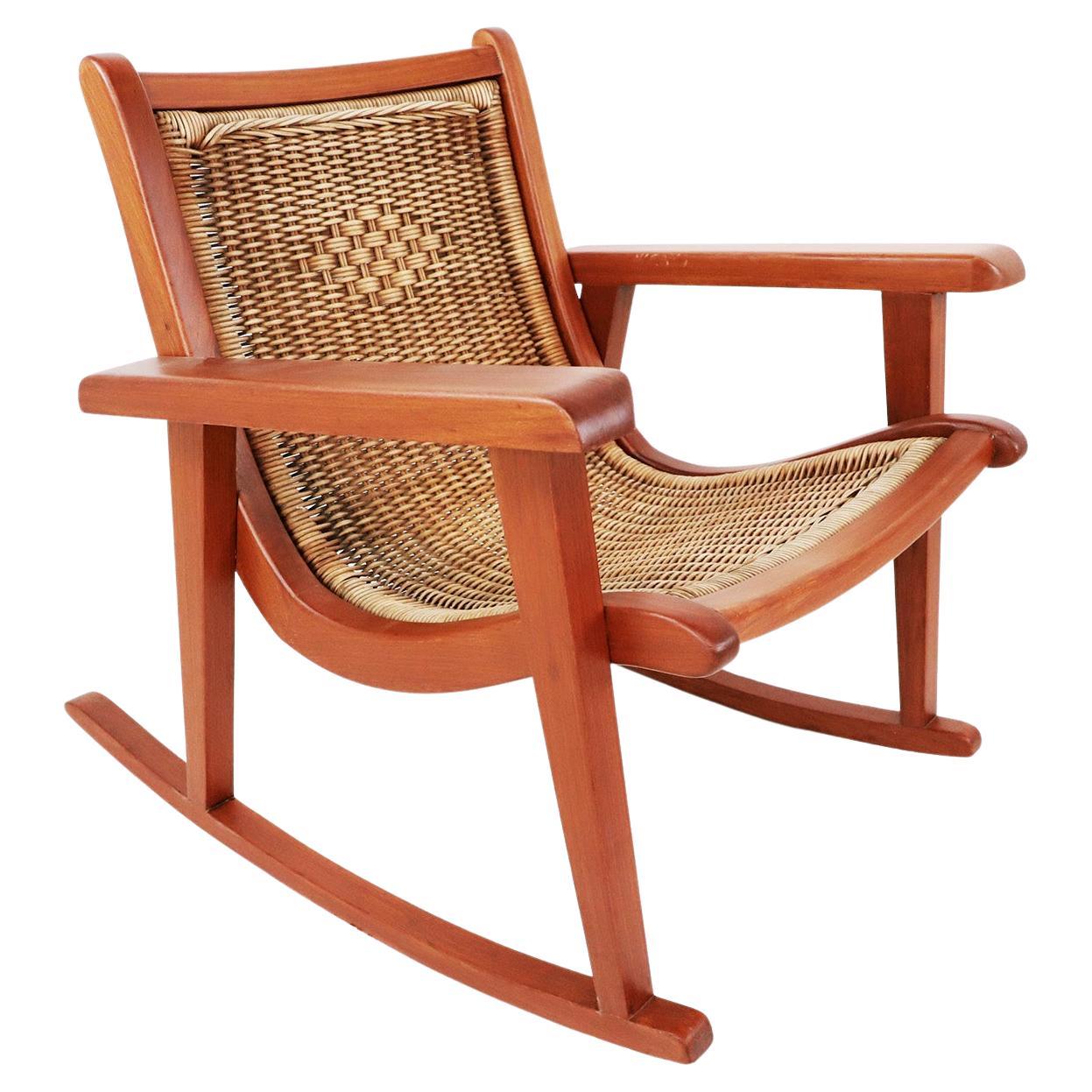 Mexican Rocking Chair Attributed to Michael van Beuren For Sale