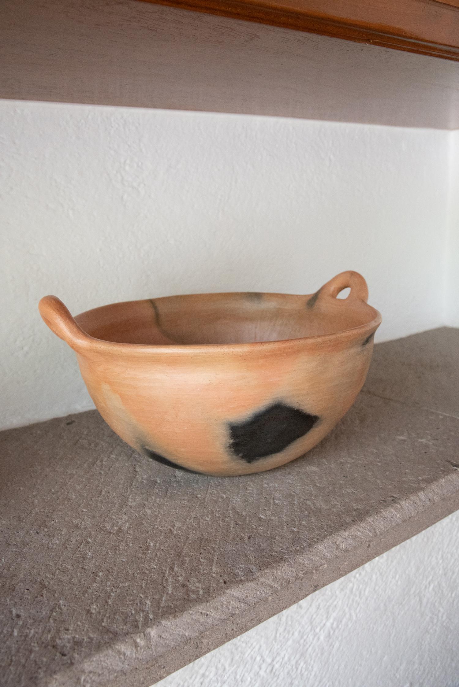 Mexican Rustic Natural Clay Folk Art Handmade Ceramic Bowl Terracota 2