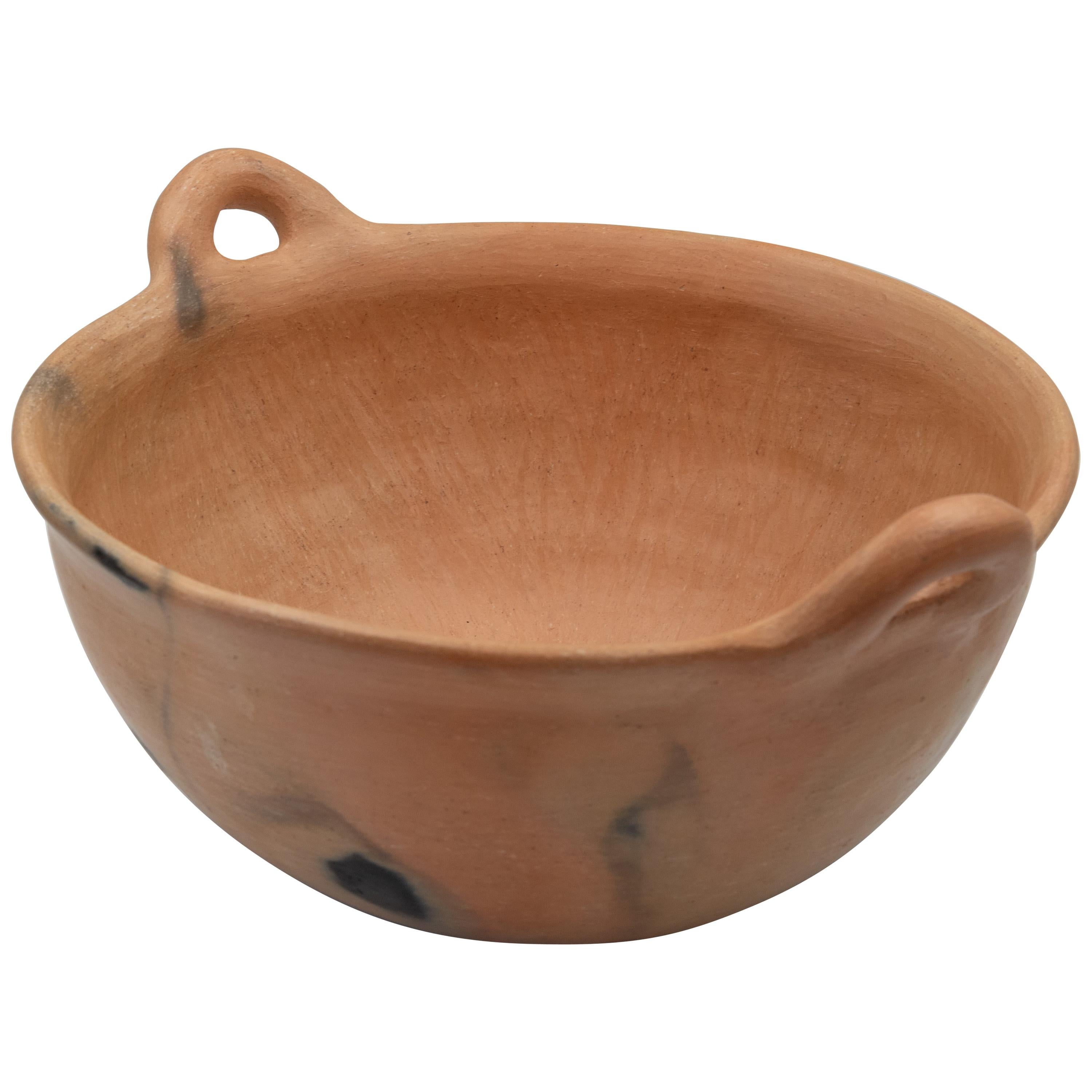 Mexican Rustic Natural Clay Folk Art Handmade Ceramic Bowl Terracota