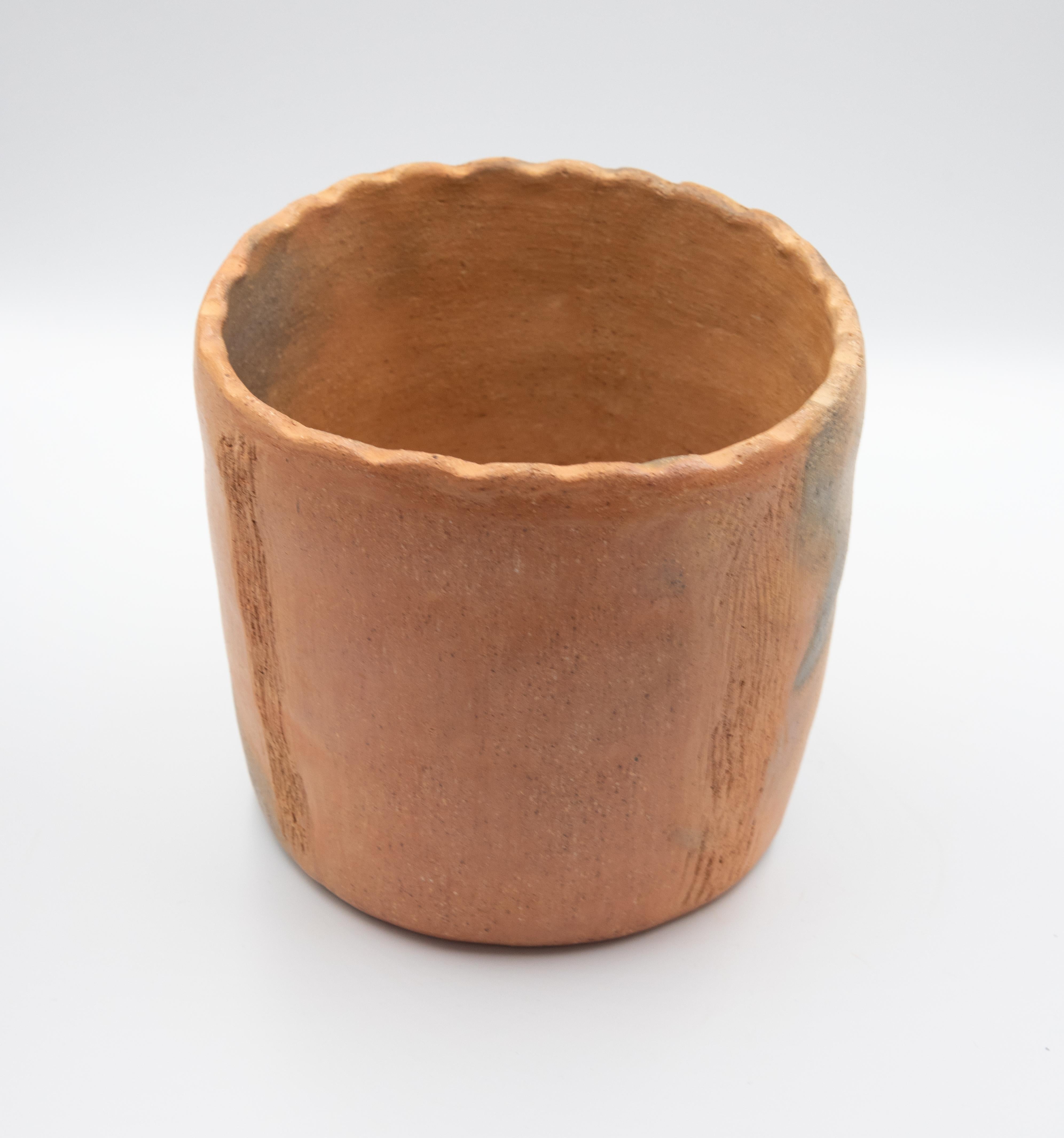 Mexican Rustic Natural Clay Folk Art Handmade Ceramic Pot Terracotta In Excellent Condition In Queretaro, Queretaro