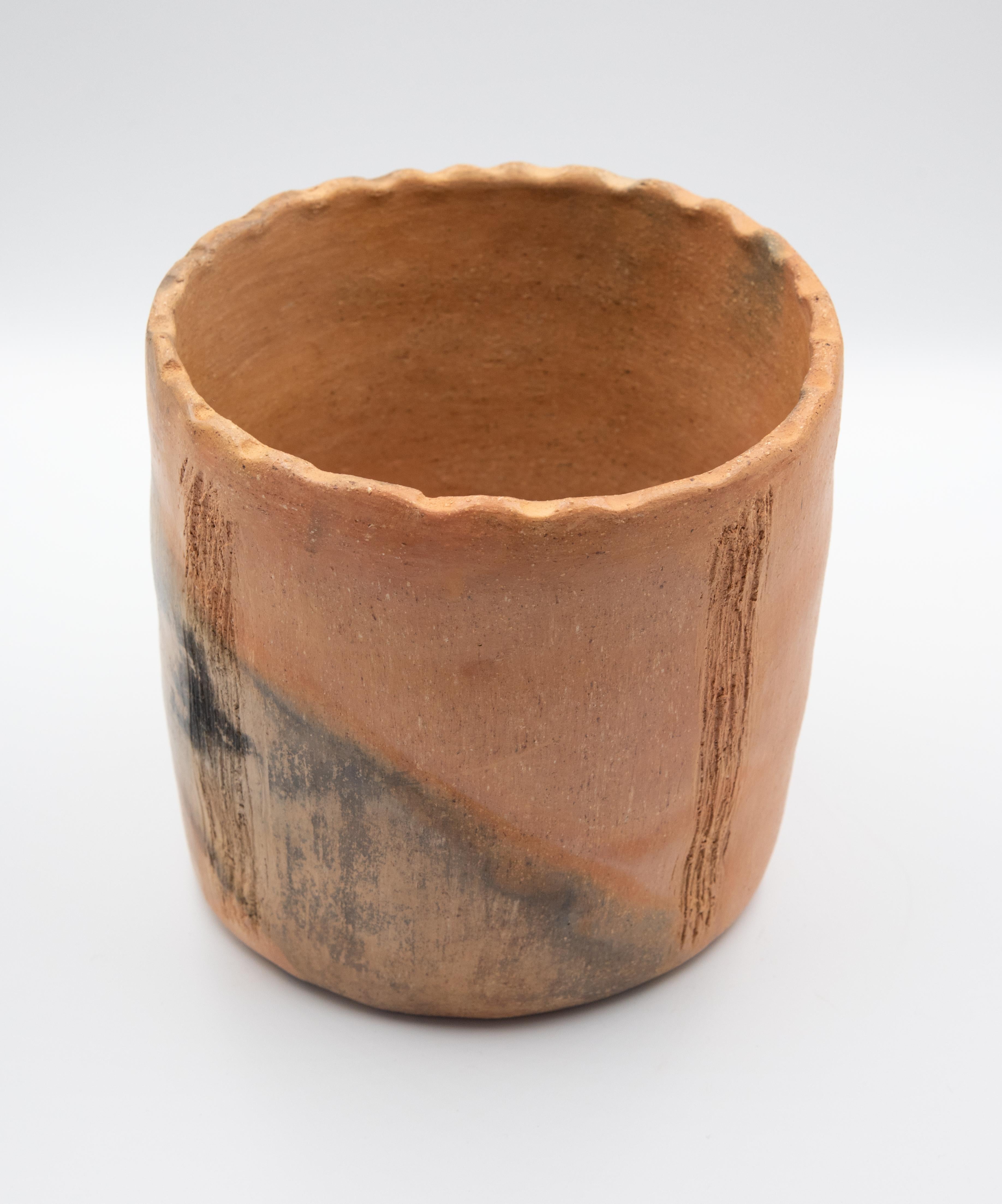Mexican Rustic Natural Clay Folk Art Handmade Ceramic Pot Terracotta 1