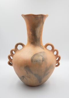 Mexican Rustic Natural Clay Folk Art Handmade Ceramic Vase Terracota