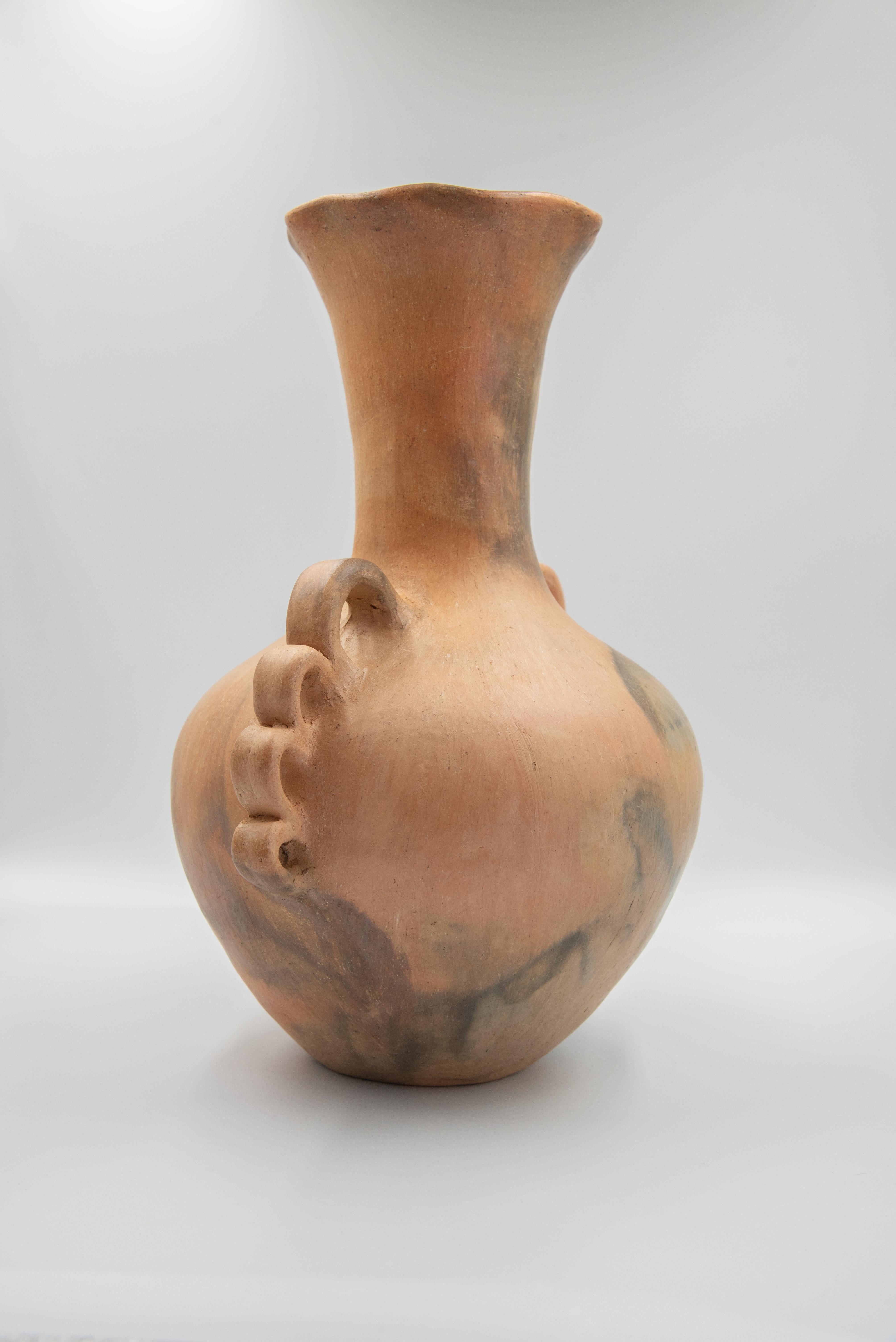 Mexican Rustic Natural Clay Folk Art Handmade Ceramic Vase Terracota 1