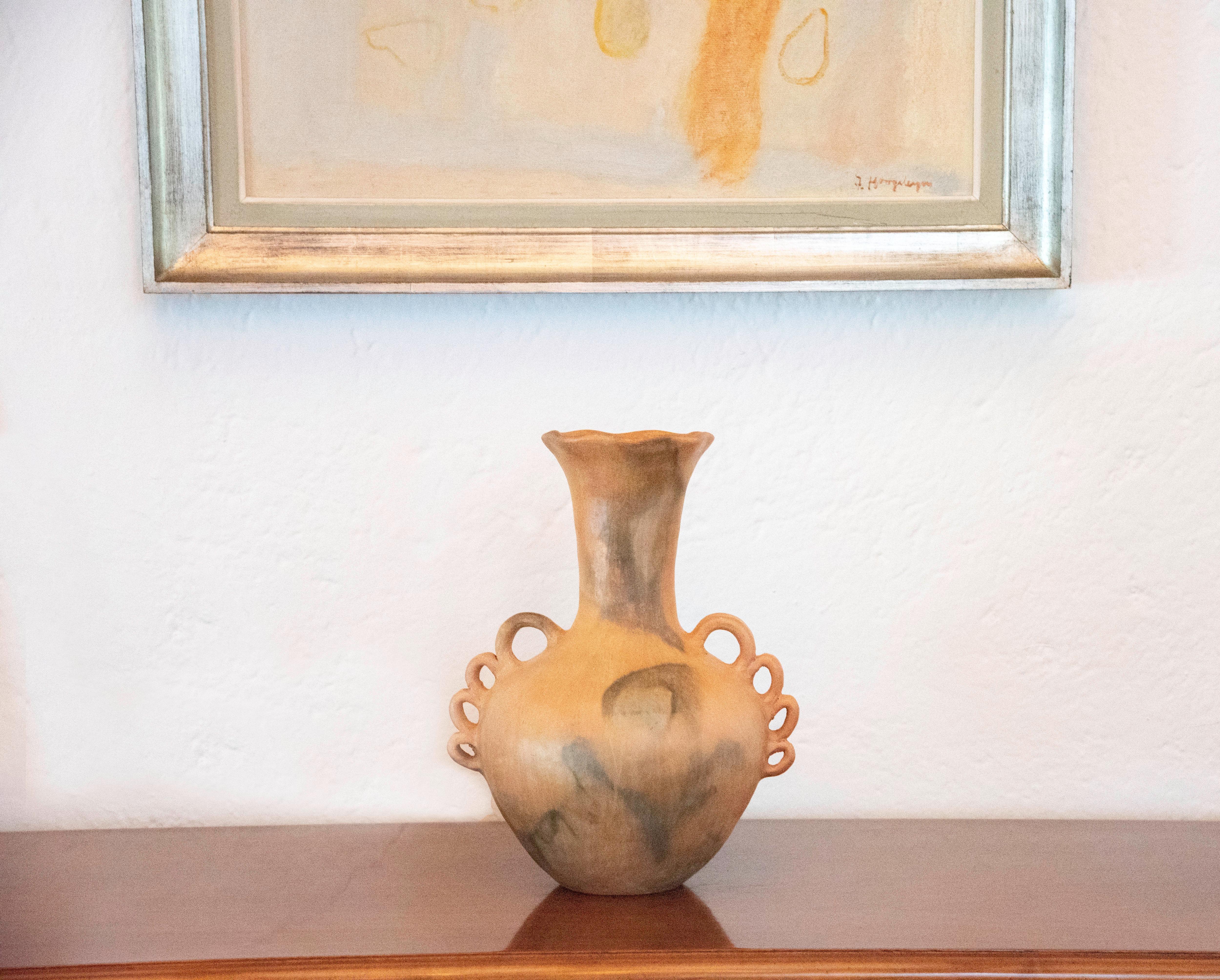 Mexican Rustic Natural Clay Folk Art Handmade Ceramic Vase Terracota 2