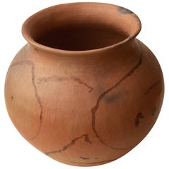 Mexican Rustic Natural Clay Folk Art Handmade Ceramic Vessel Terracotta