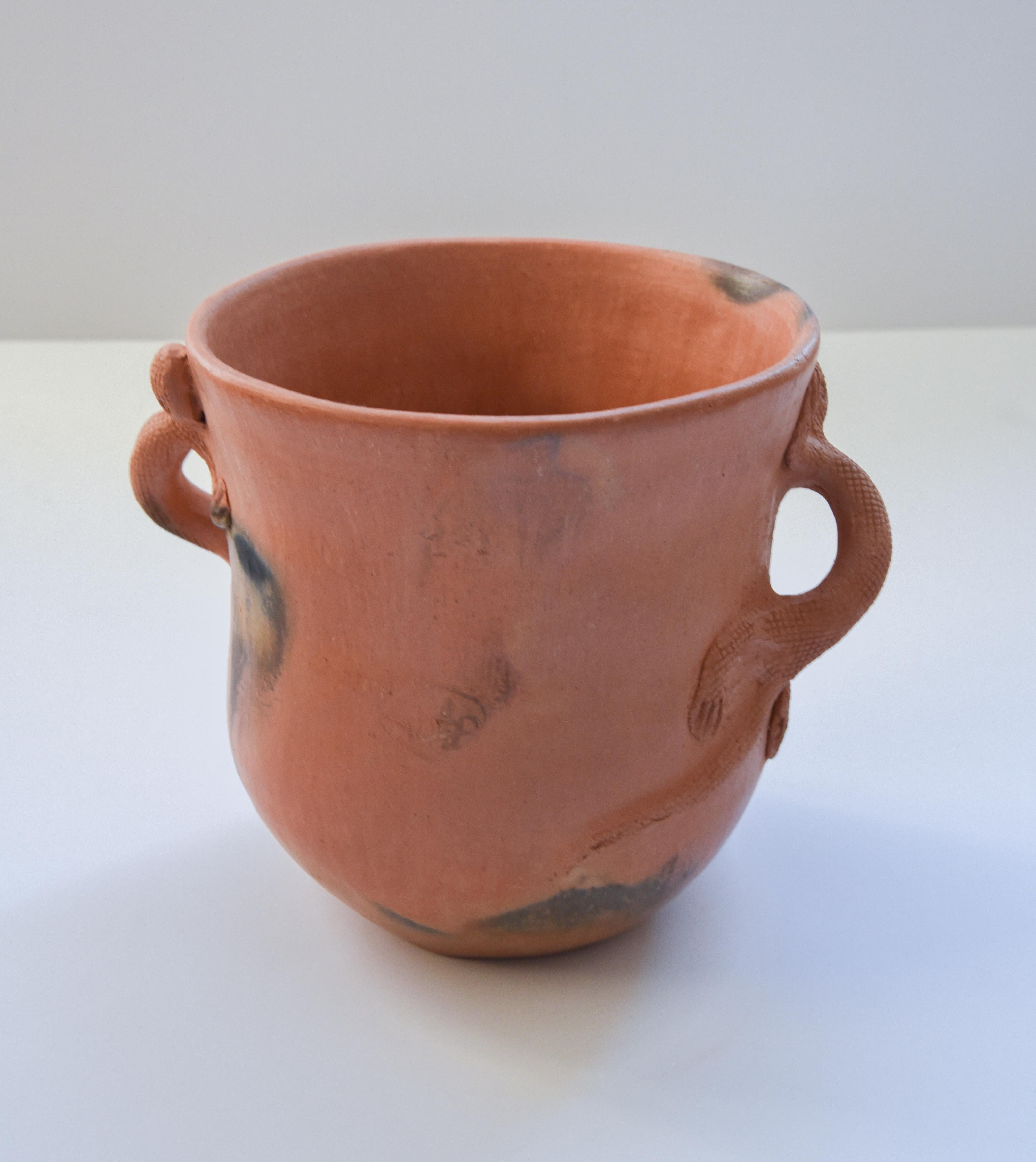Hand-Crafted Mexican Rustic Pot Folk Art Handmade Ceramic Vessel Terracotta Oaxaca Clay