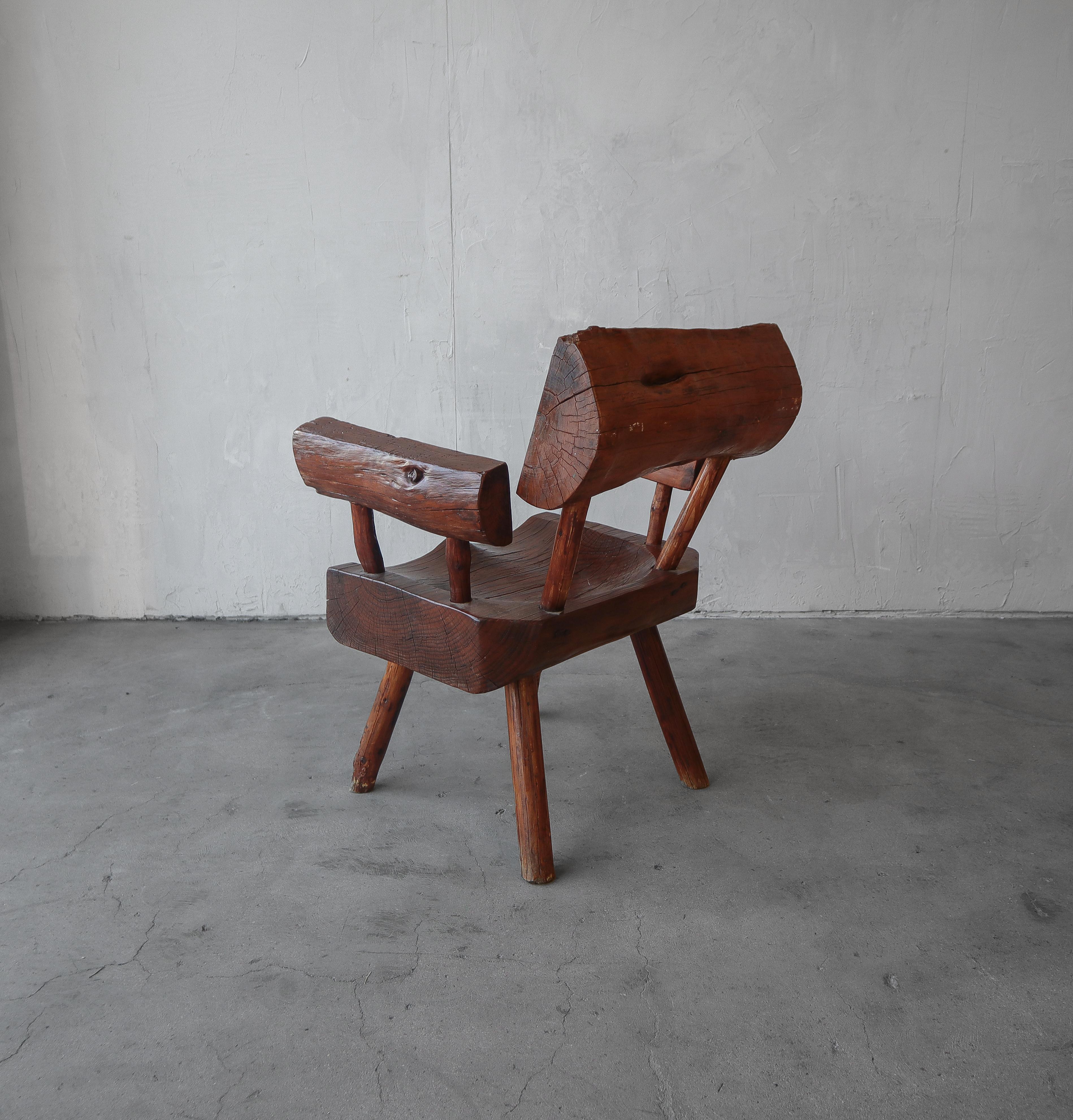 Mexican Sabino Wood Live Edge Wood Chair In Good Condition For Sale In Las Vegas, NV