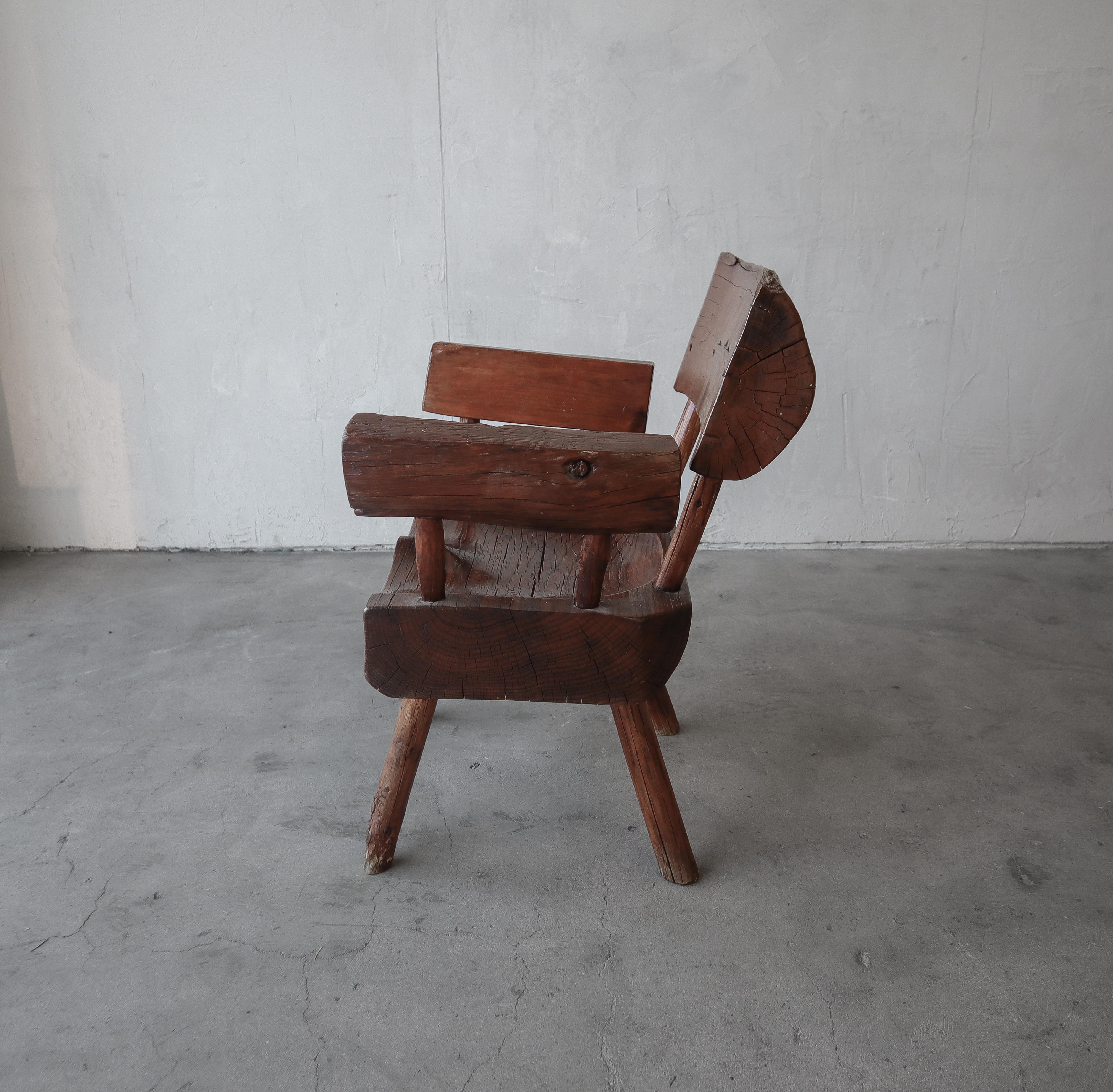 20th Century Mexican Sabino Wood Live Edge Wood Chair For Sale