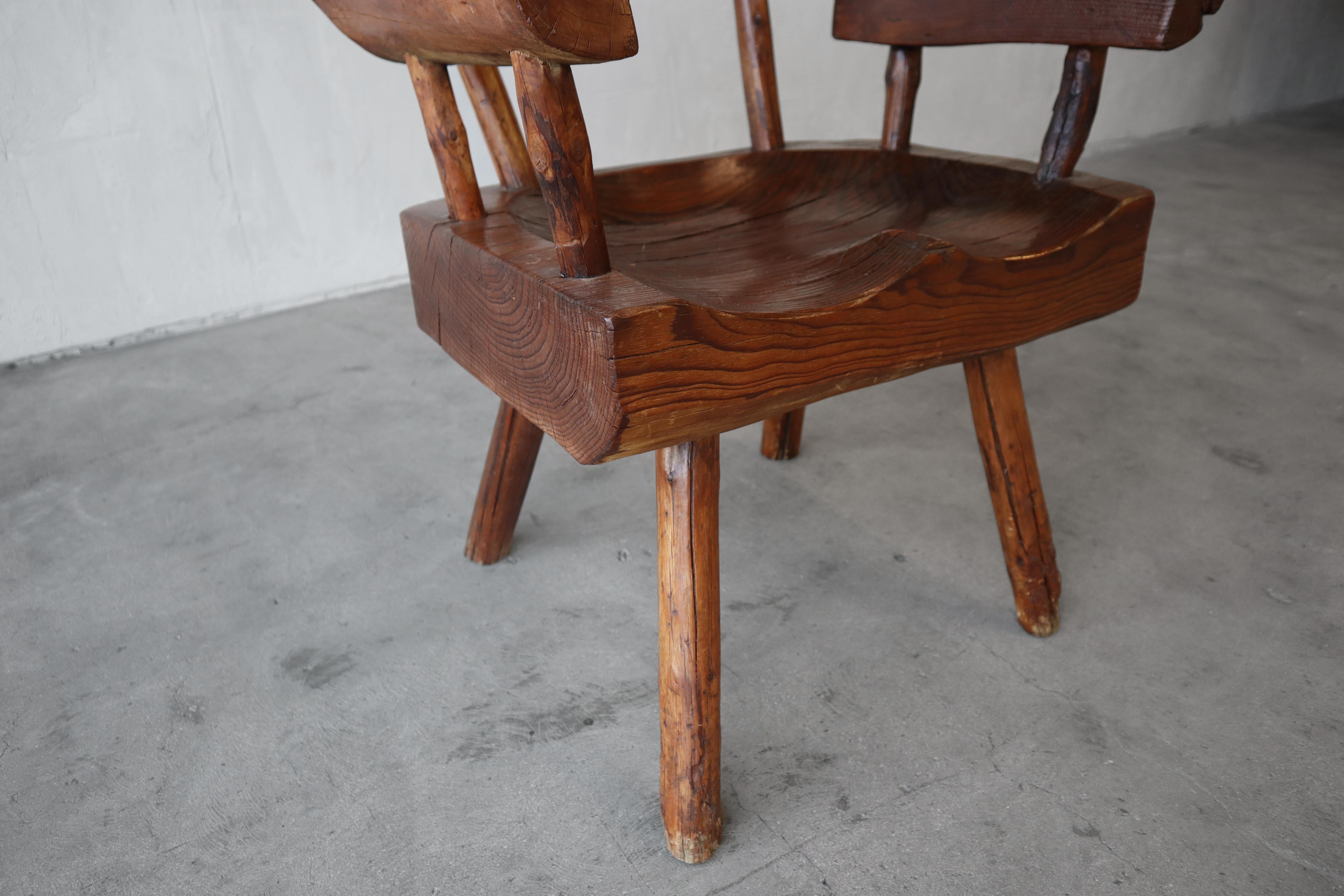 Mexican Sabino Wood Live Edge Wood Chair For Sale 3