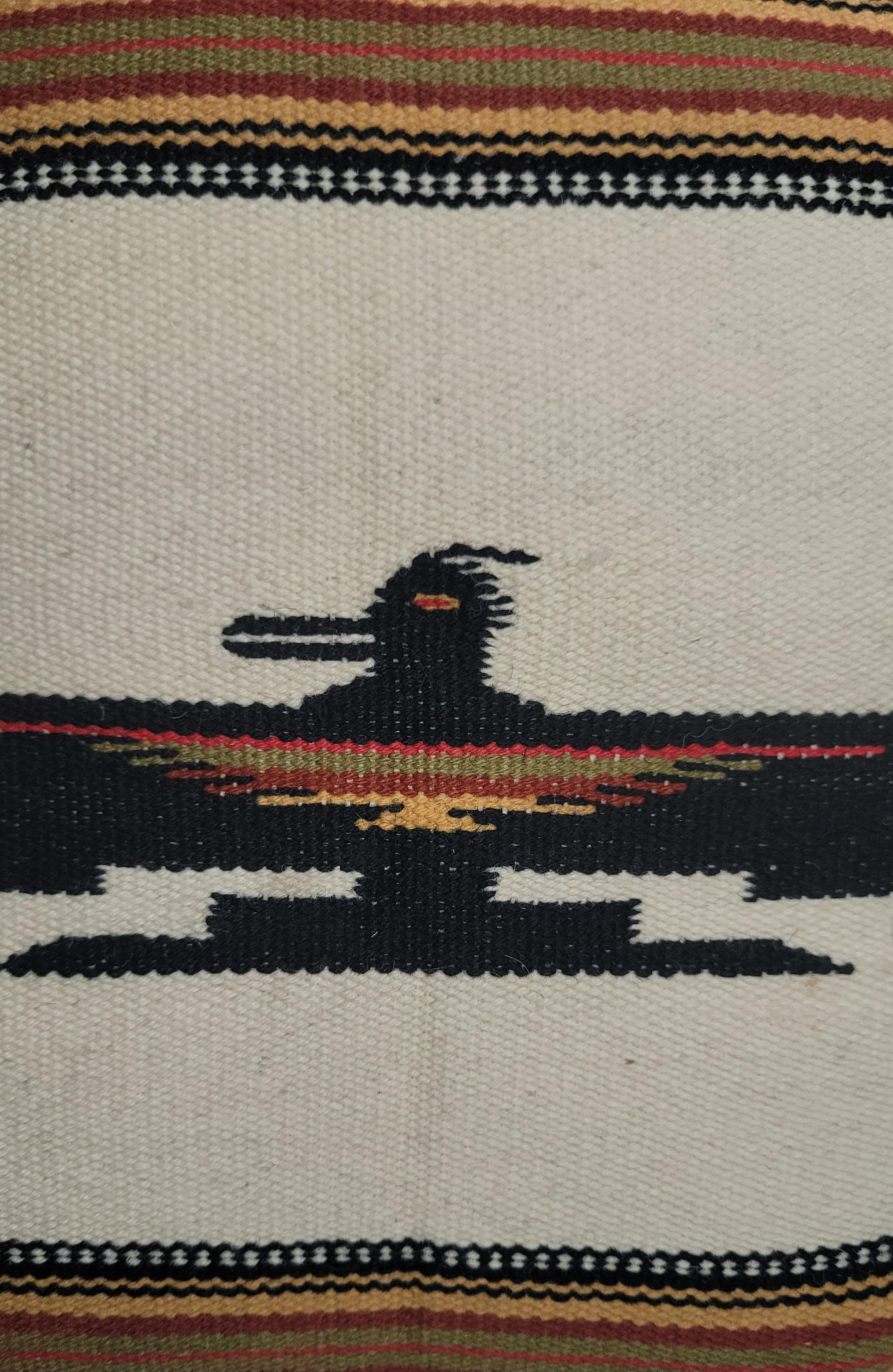 Americano Cuscino in lana messicano Serape Aguila in vendita