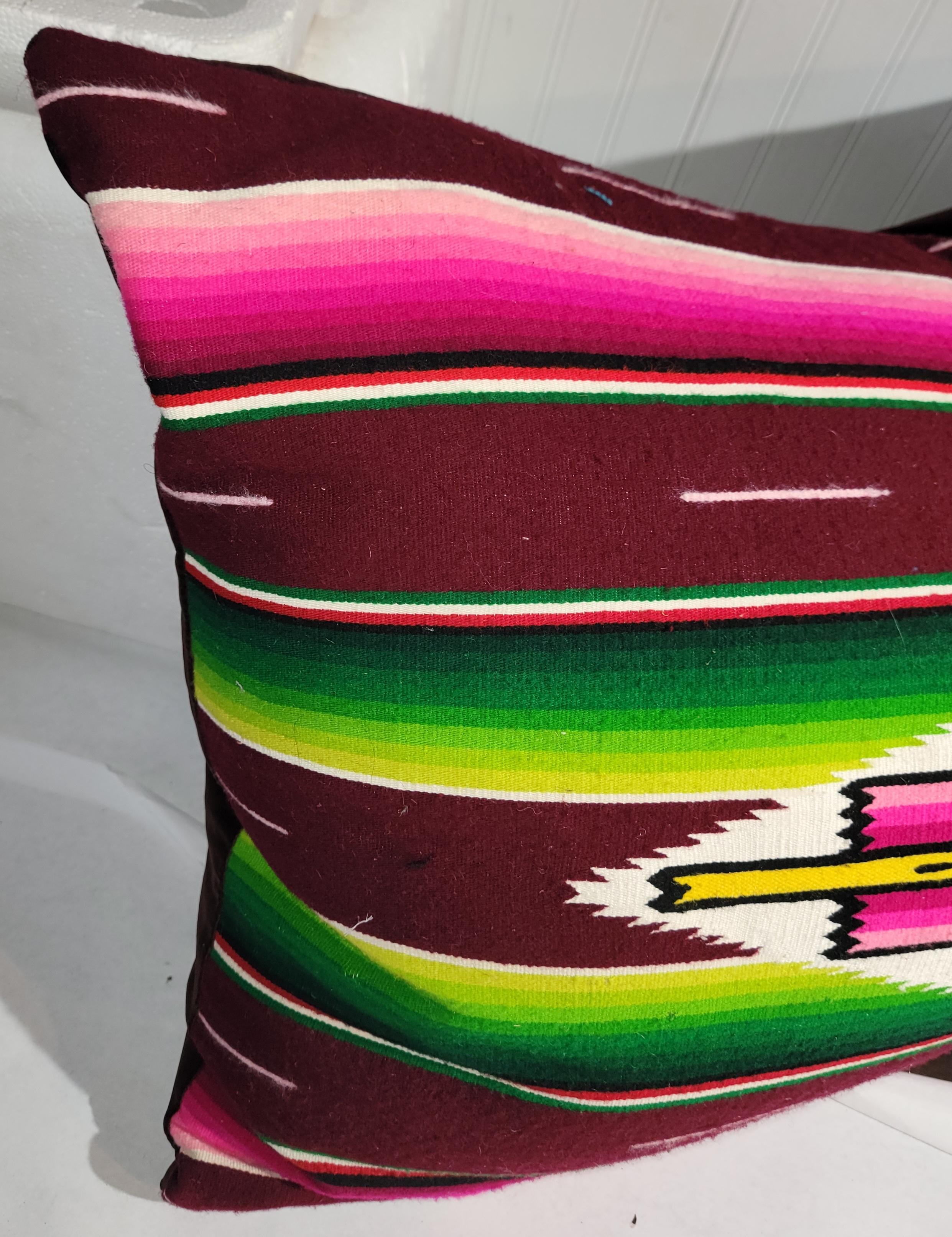 Adirondack Mexican Serape Bolster Pillow For Sale