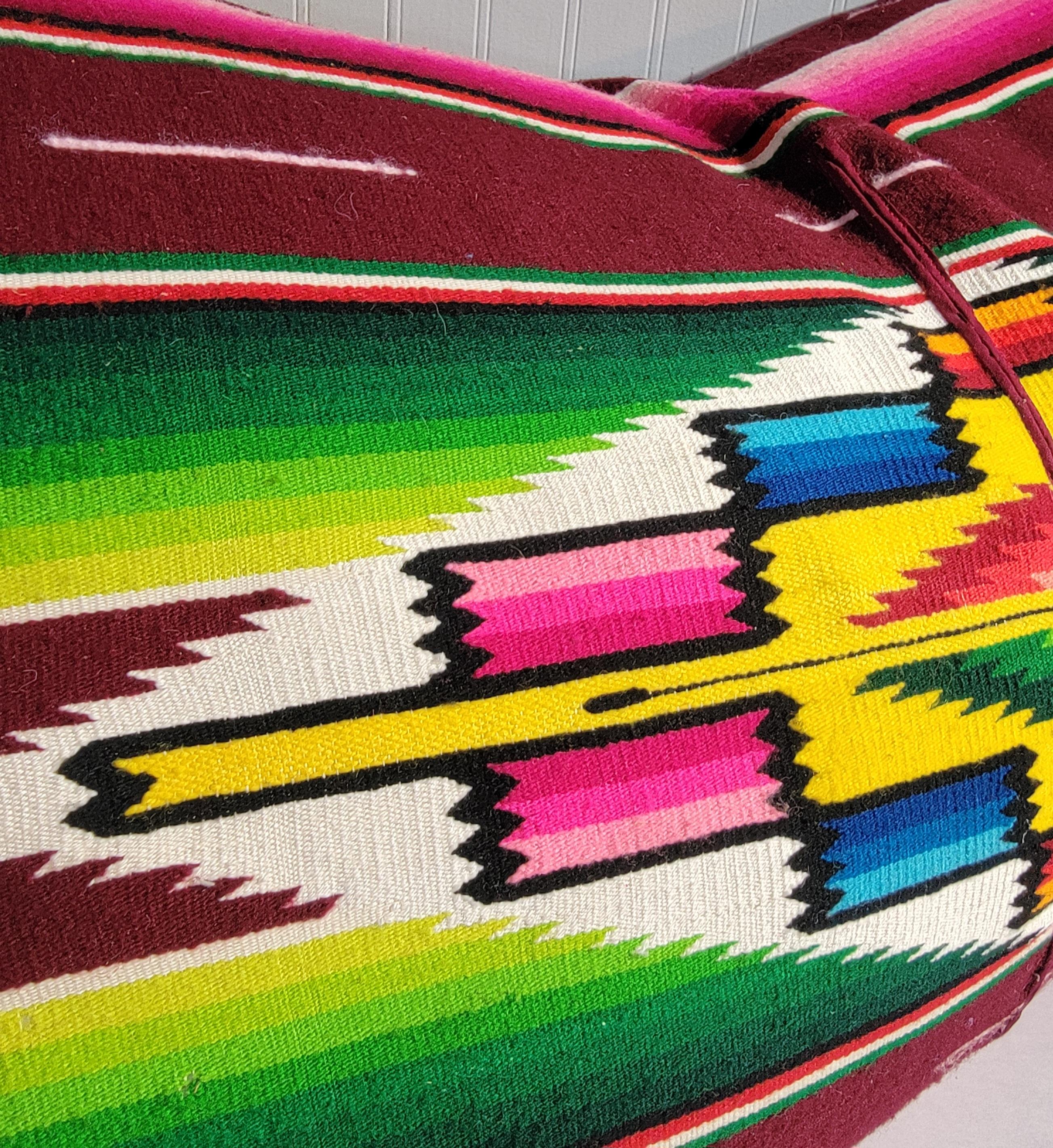 American Mexican Serape Bolster Pillow For Sale