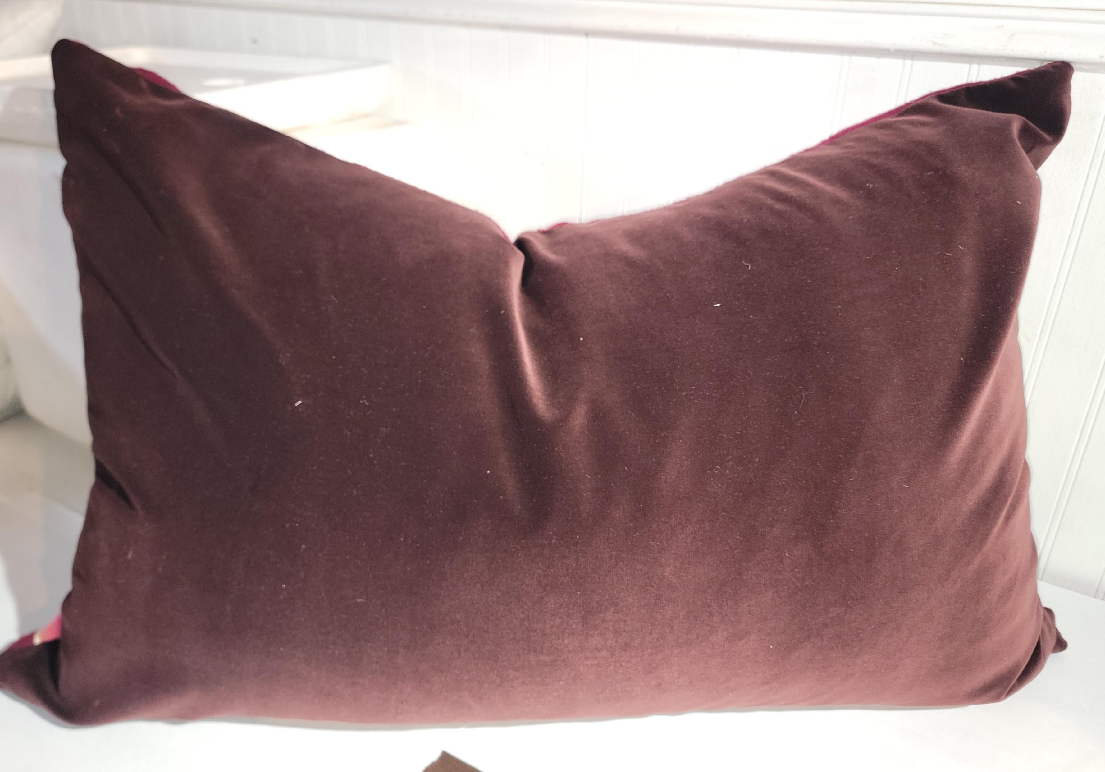 Hand-Crafted Mexican Serape Bolster Pillow For Sale