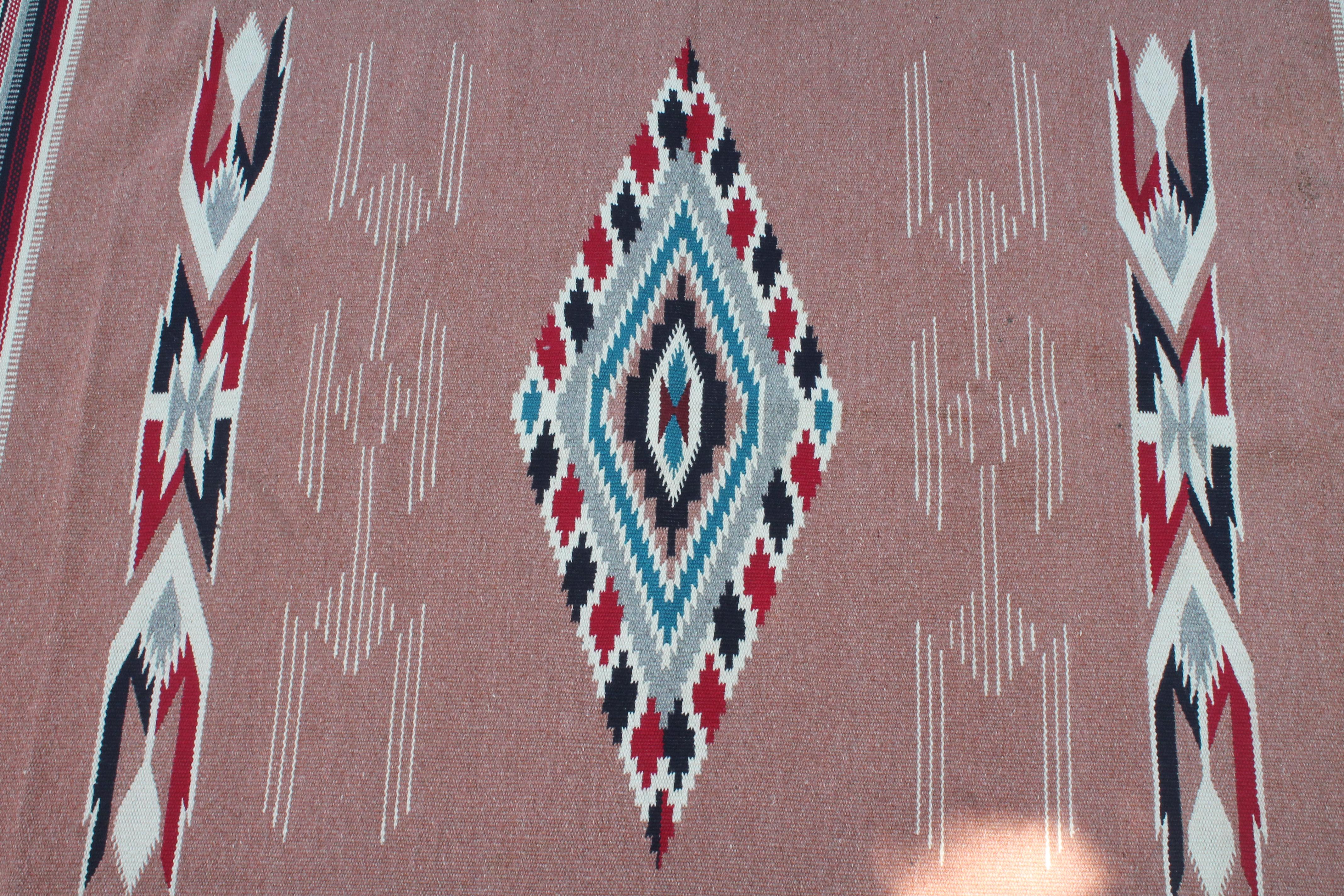 American Mexican Serape Weaving With Fringe For Sale
