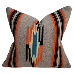 Vintage Mexican Serape Wool Pillow