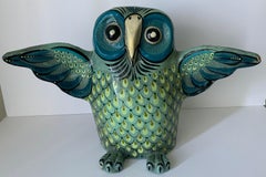 Mexican Sermel Papier Mâché Owl Sculpture