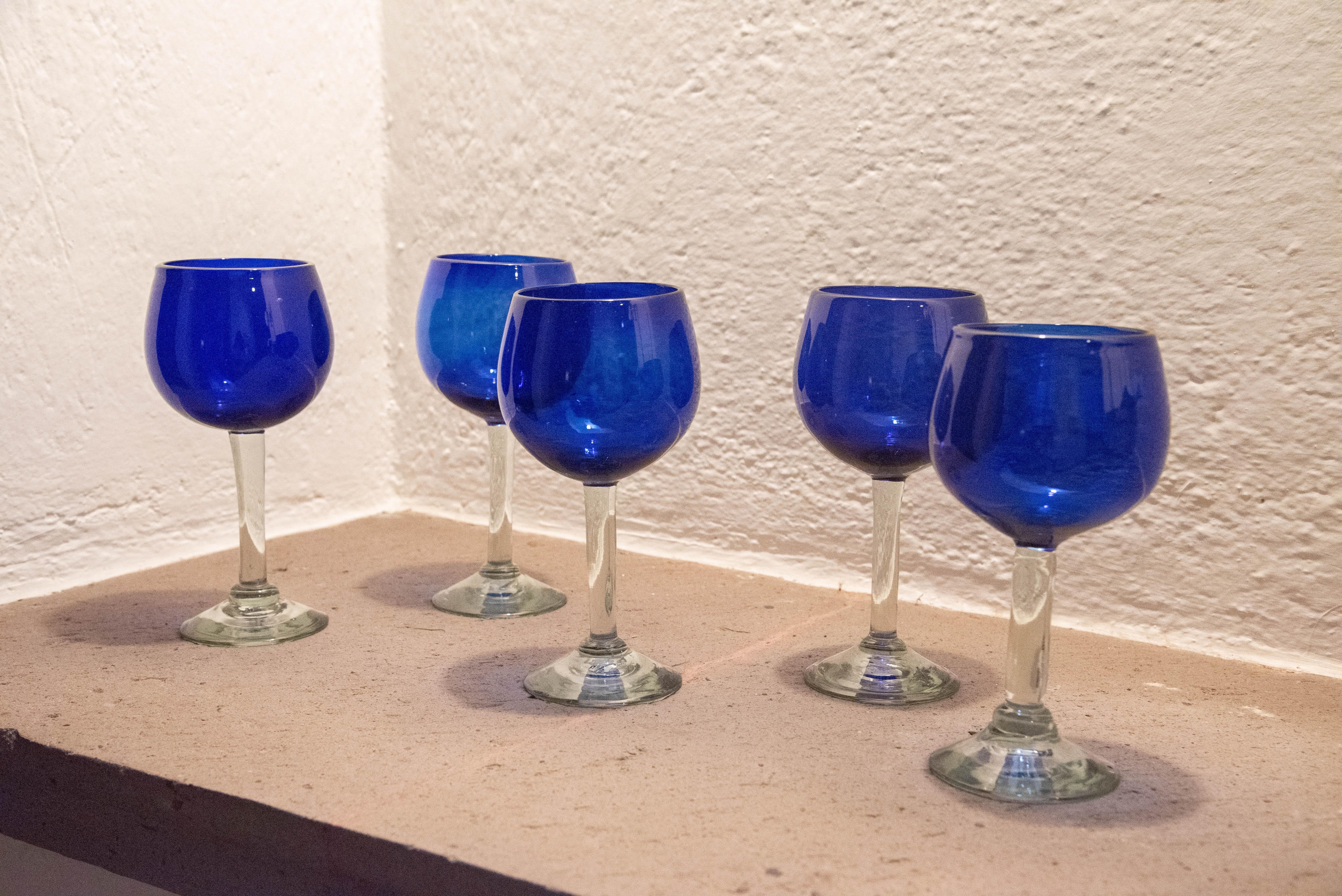 cobalt blue drinking glasses