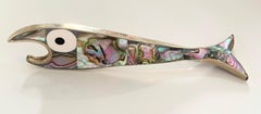 Mexican Silver Abalone Fish Shaped Bottle Opener