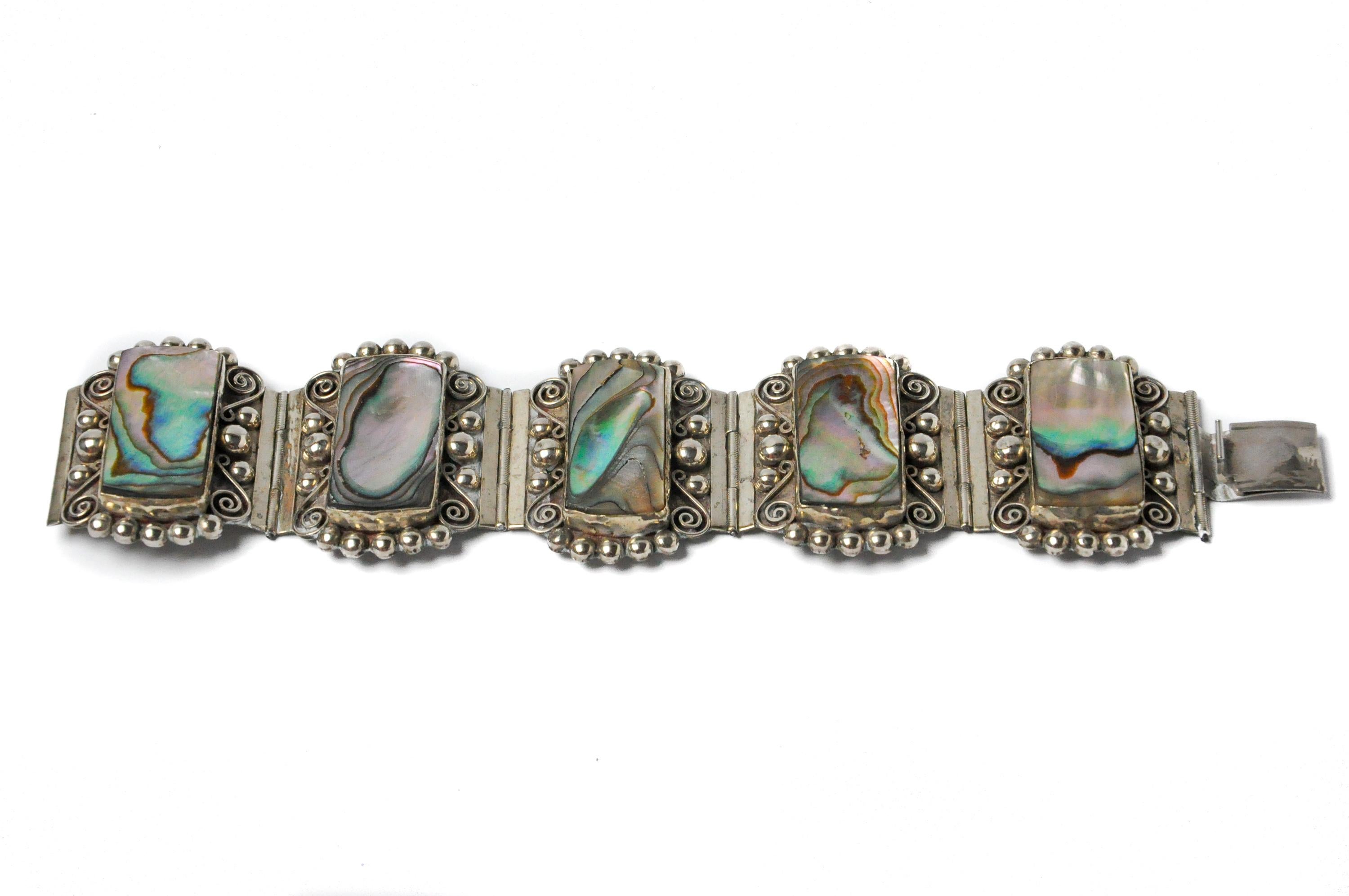 silver abalone bracelet
