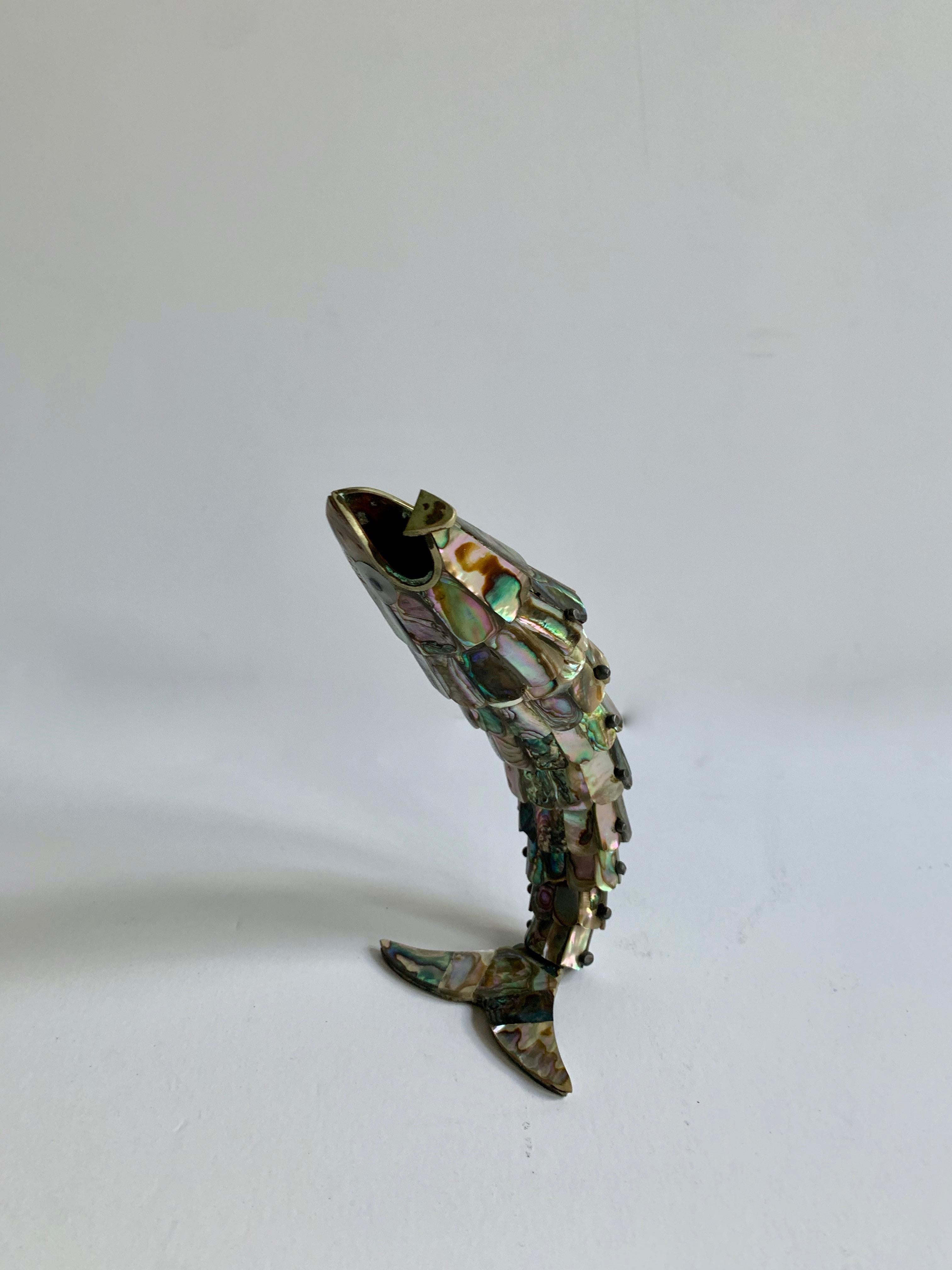 20th Century Mexican Silver and Abalone Articulated Bottle Opener