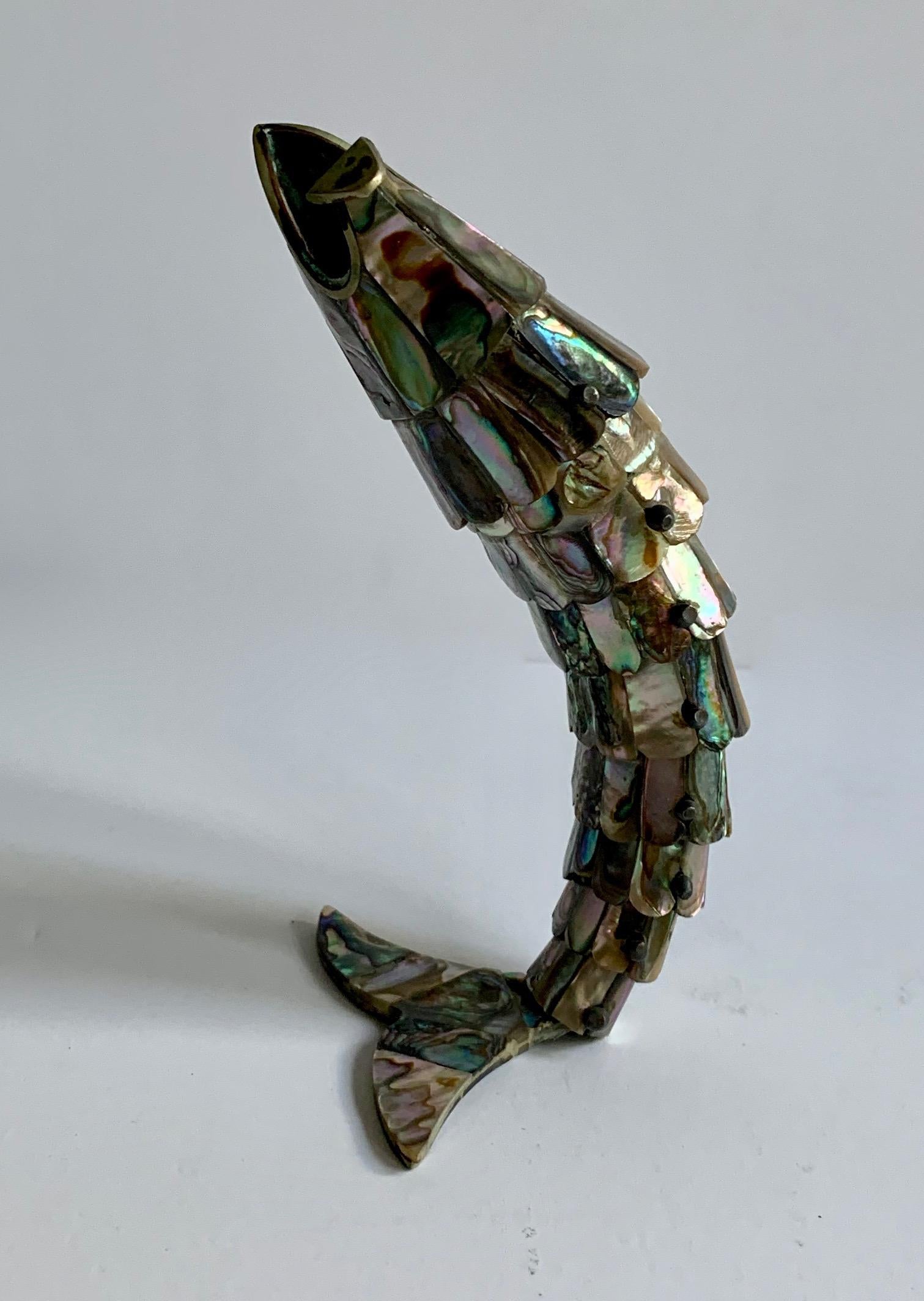 Mexican Silver and Abalone Articulated Bottle Opener 1