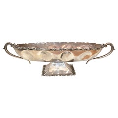 Mexican Silver Ornate Large Boot Shape Footed Serving Tray with Handles Marked