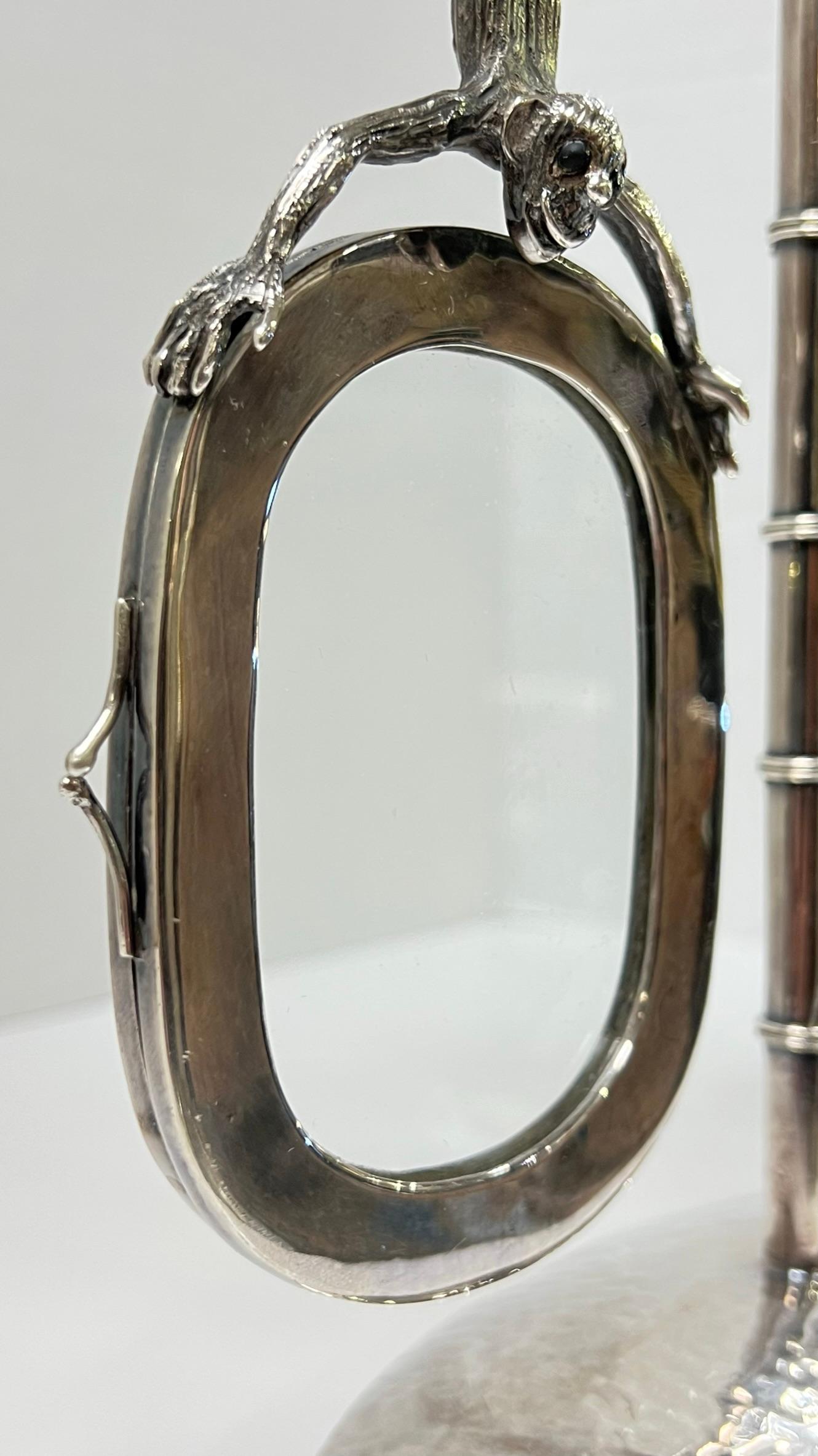 Mexican Silver Plate Picture Frame with Monkey Motif by Emilia Castillo 11