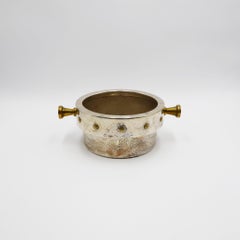 Mexican Silver-Plated and Bronze Ice Bucket / Wine Cooler