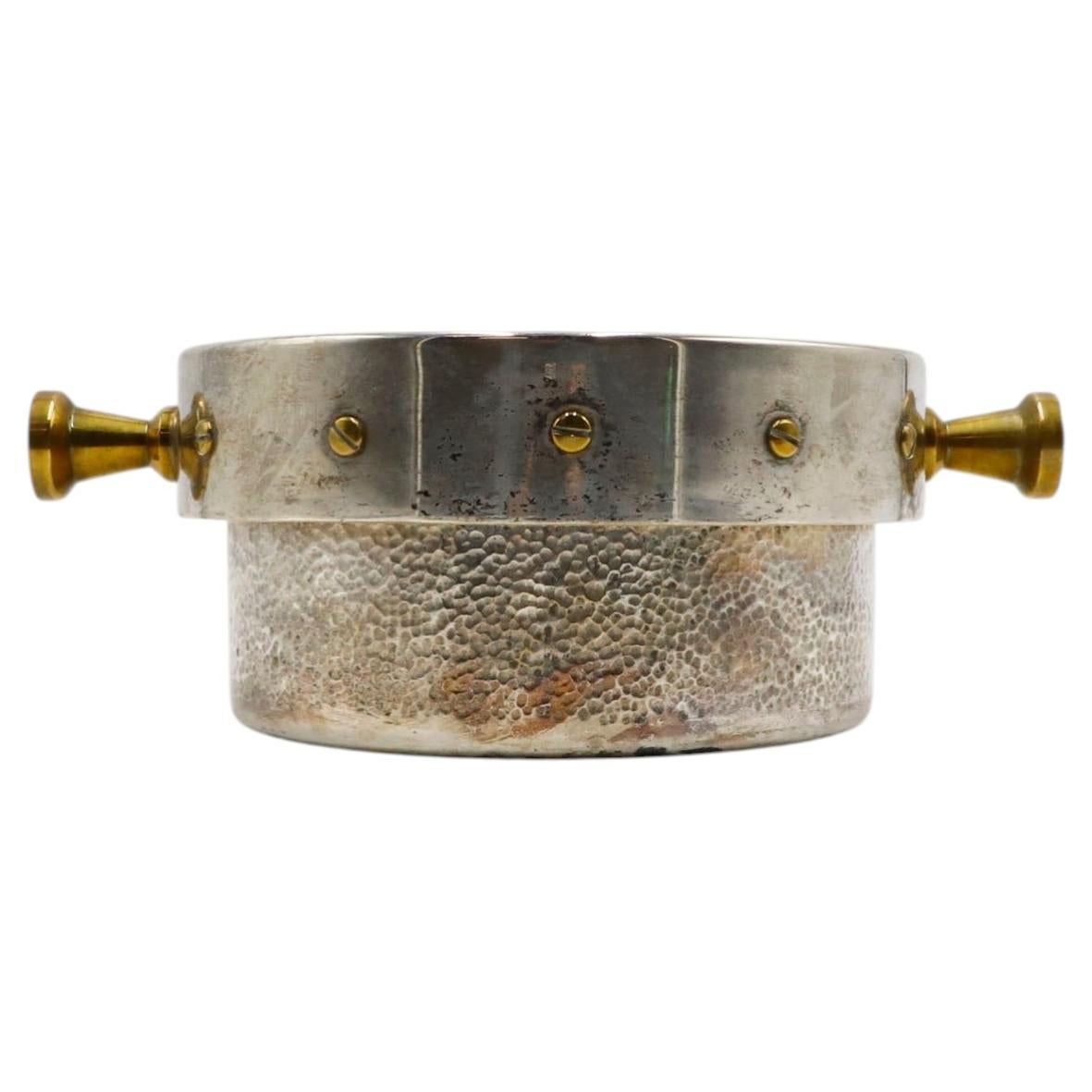 Mexican Silver-Plated and Bronze Ice Bucket / Wine Cooler