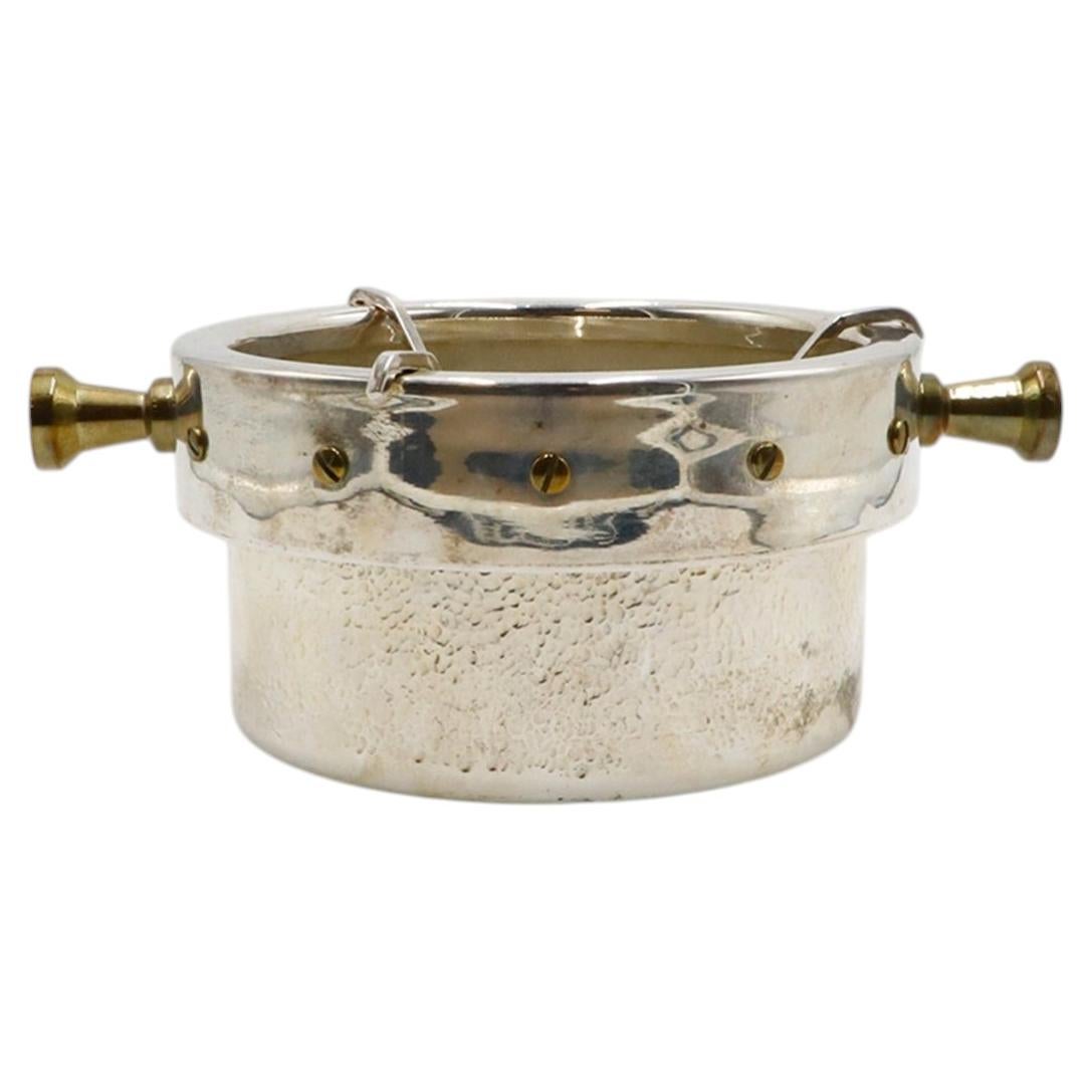 Mexican Silver-Plated and Bronze Ice Bucket / Wine Cooler