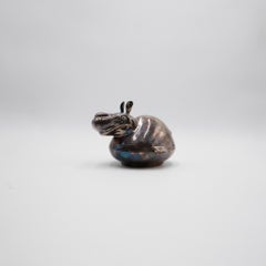 Mexican Silver-Plated Hippopotamus Jewelry Box