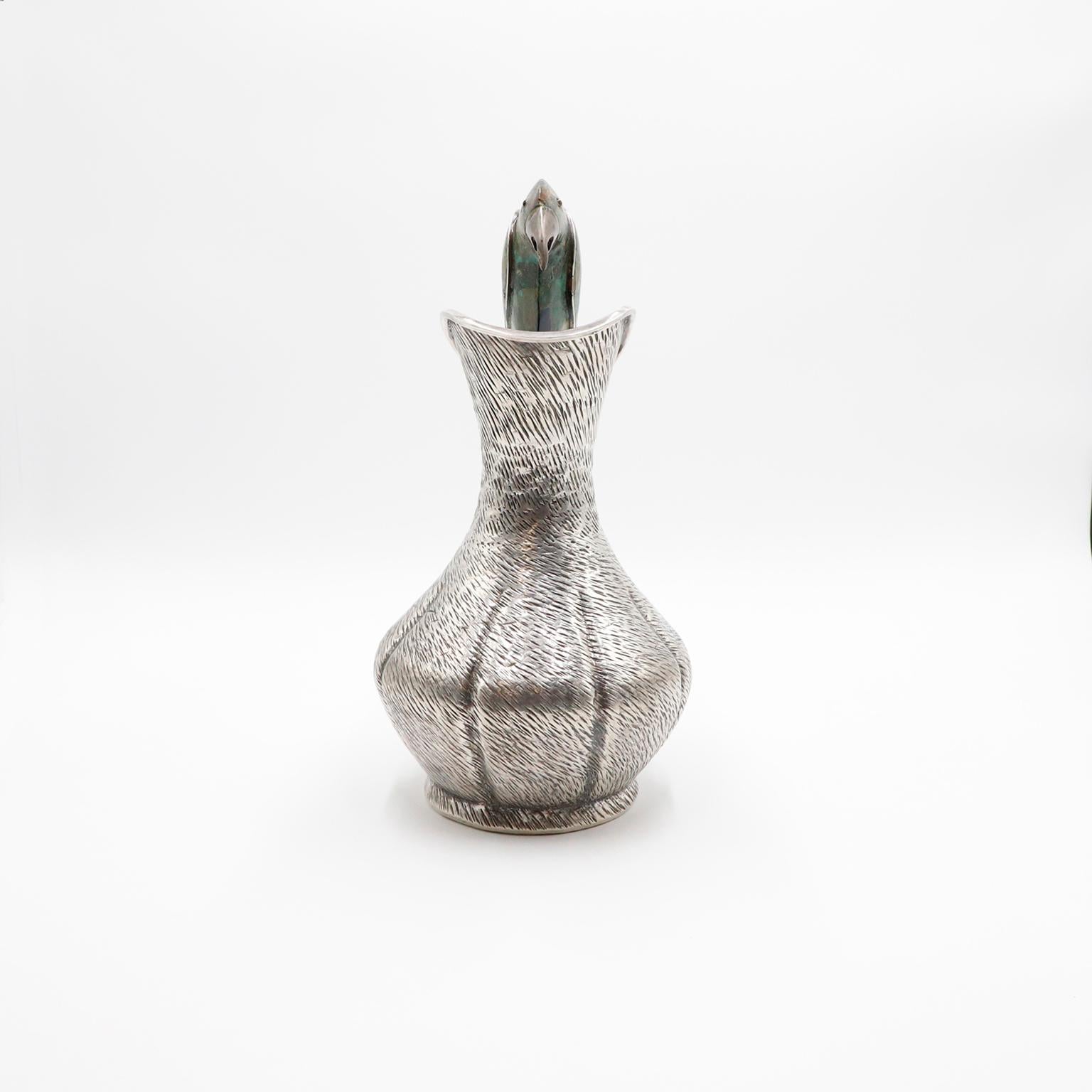 Jarra mexicana de malaquita bañada en plata de Los Castillo en Bueno estado para la venta en Mexico City, CDMX
