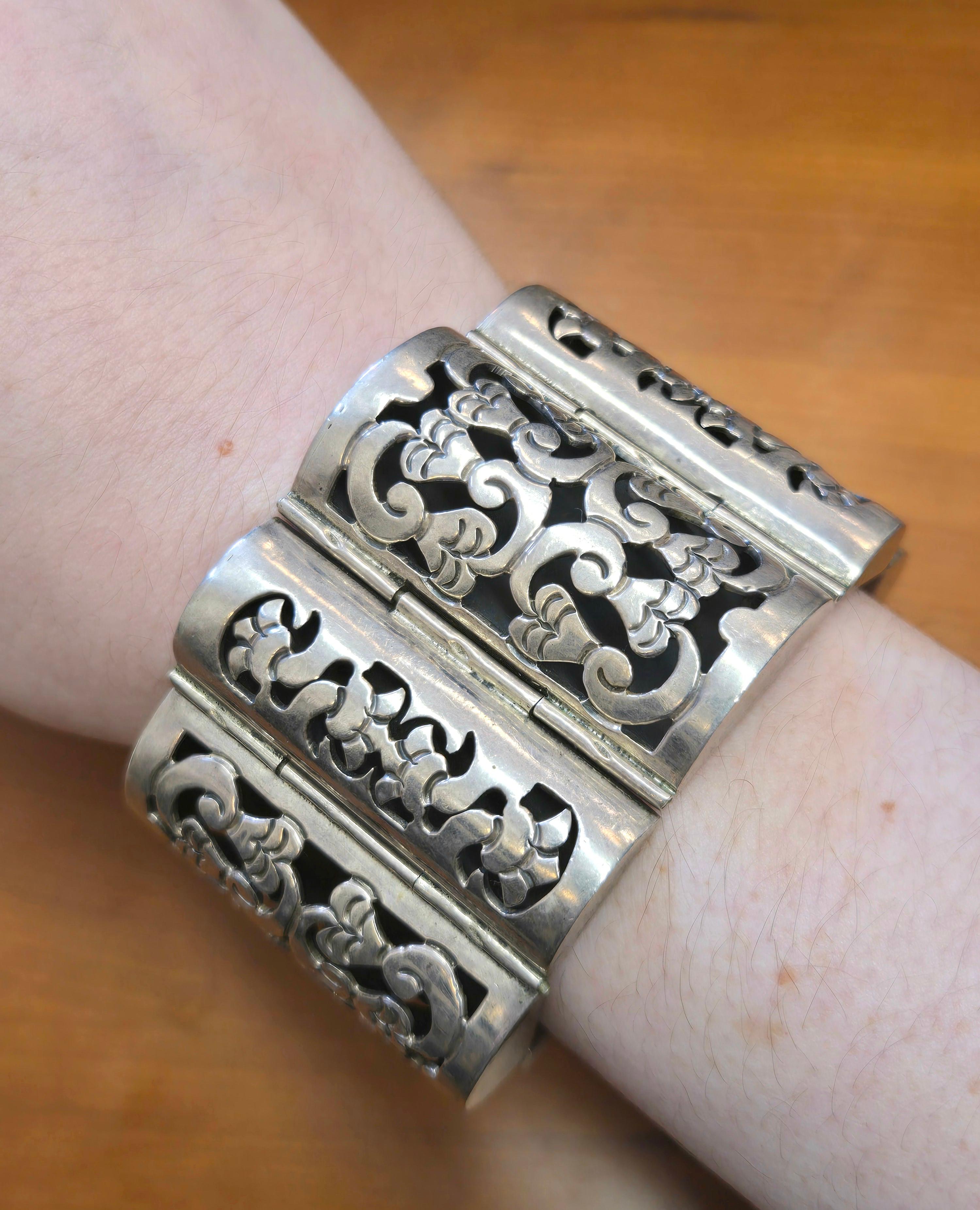 da uomo o donna Bracciale Shadow Box in argento messicano in vendita