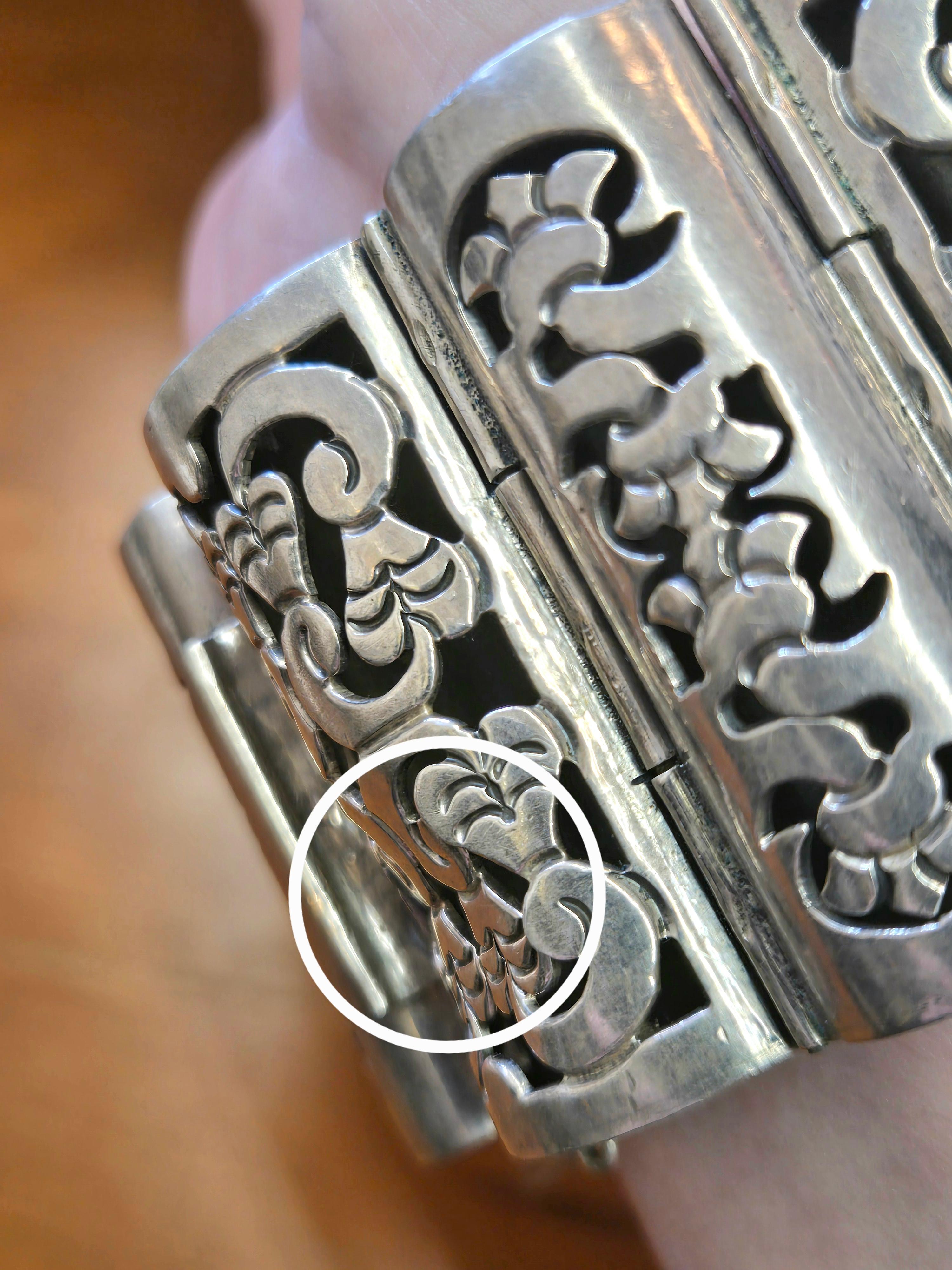 Bracciale Shadow Box in argento messicano in vendita 3