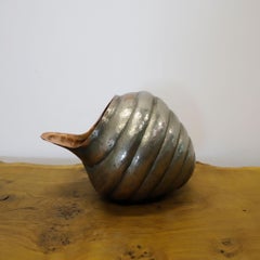 Mexican Snail-Shaped Ice Bucket Hand-Hammered Copper with Silver Plating