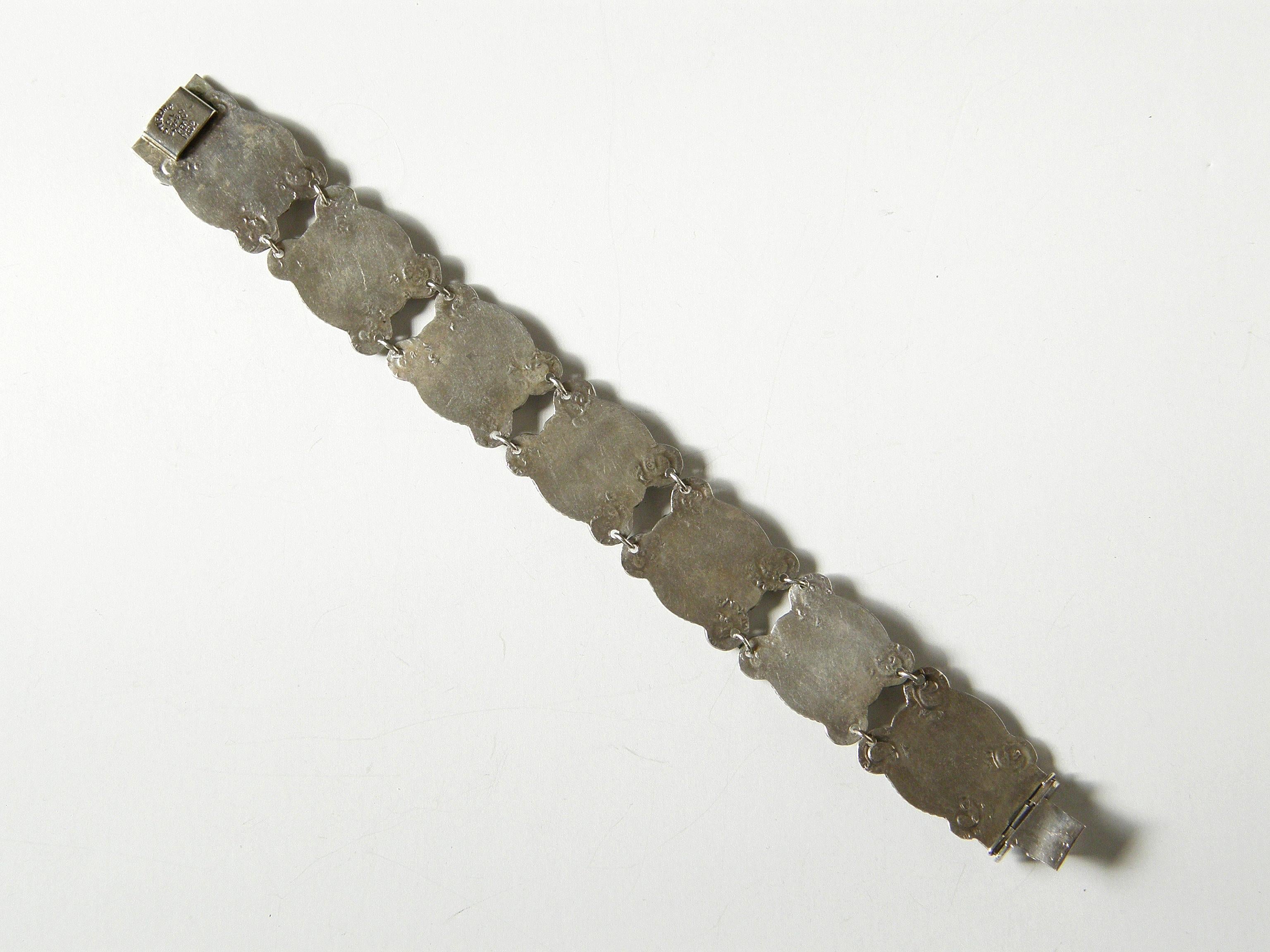 Mexican Sterling Necklace and Bracelet in the Style of Matilda Matl Poulat 2