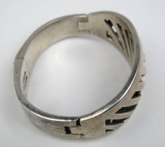 Mexican Sterling Silver 1970s Bangle Bracelet Vintage