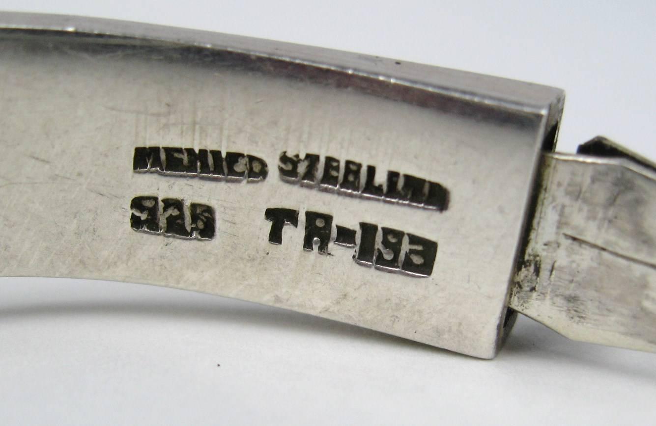 Mexican Sterling Silver 1970s Bangle Bracelet Vintage For Sale 3
