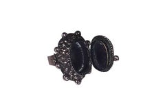 Mexican Sterling Silver Amethyst Cabochon Poison Cocktail Ring