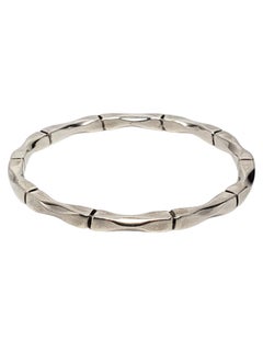 Mexican Sterling Silver Bamboo Style Bangle Bracelet #24670
