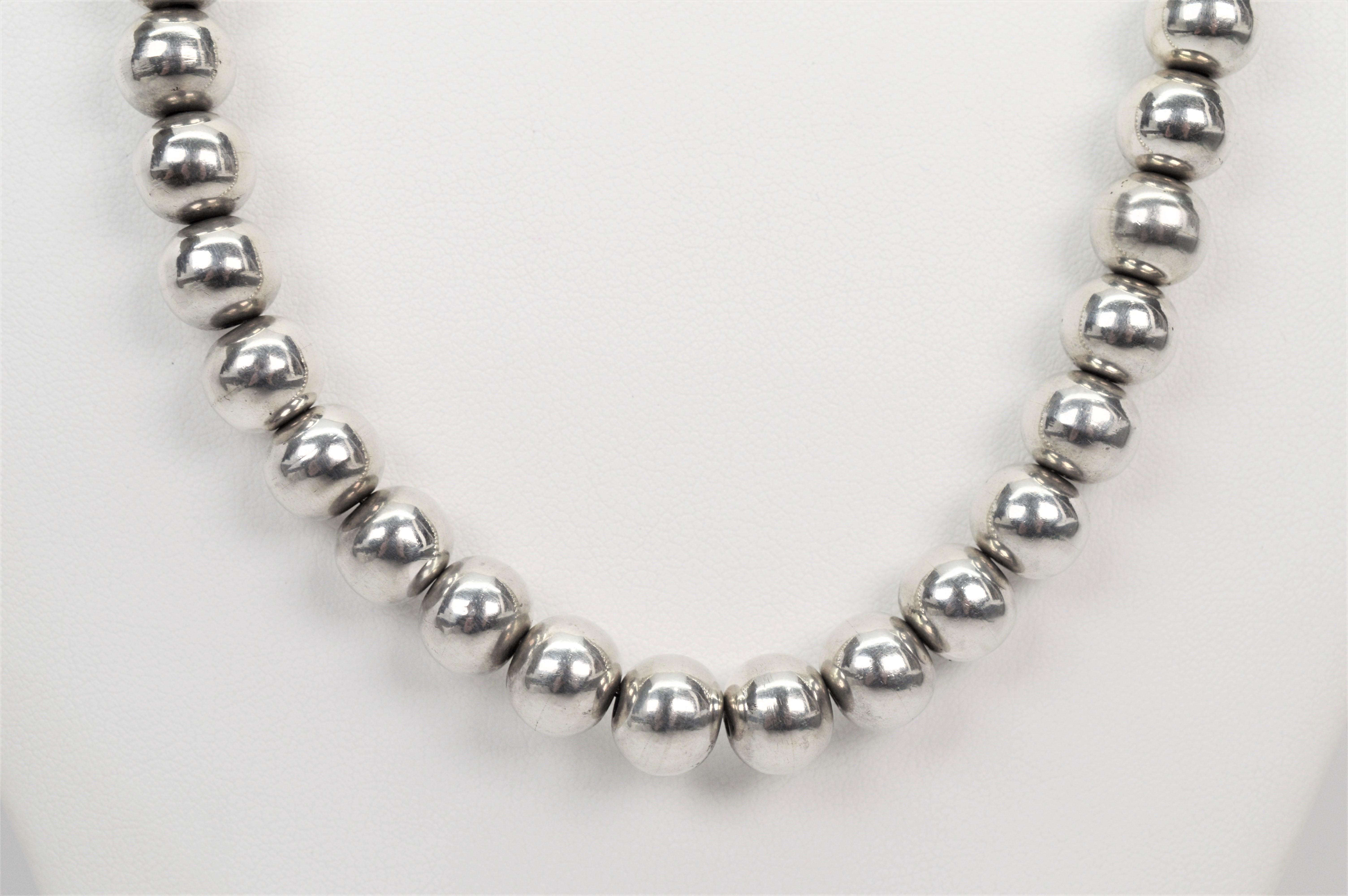 sterling silver beaded necklace