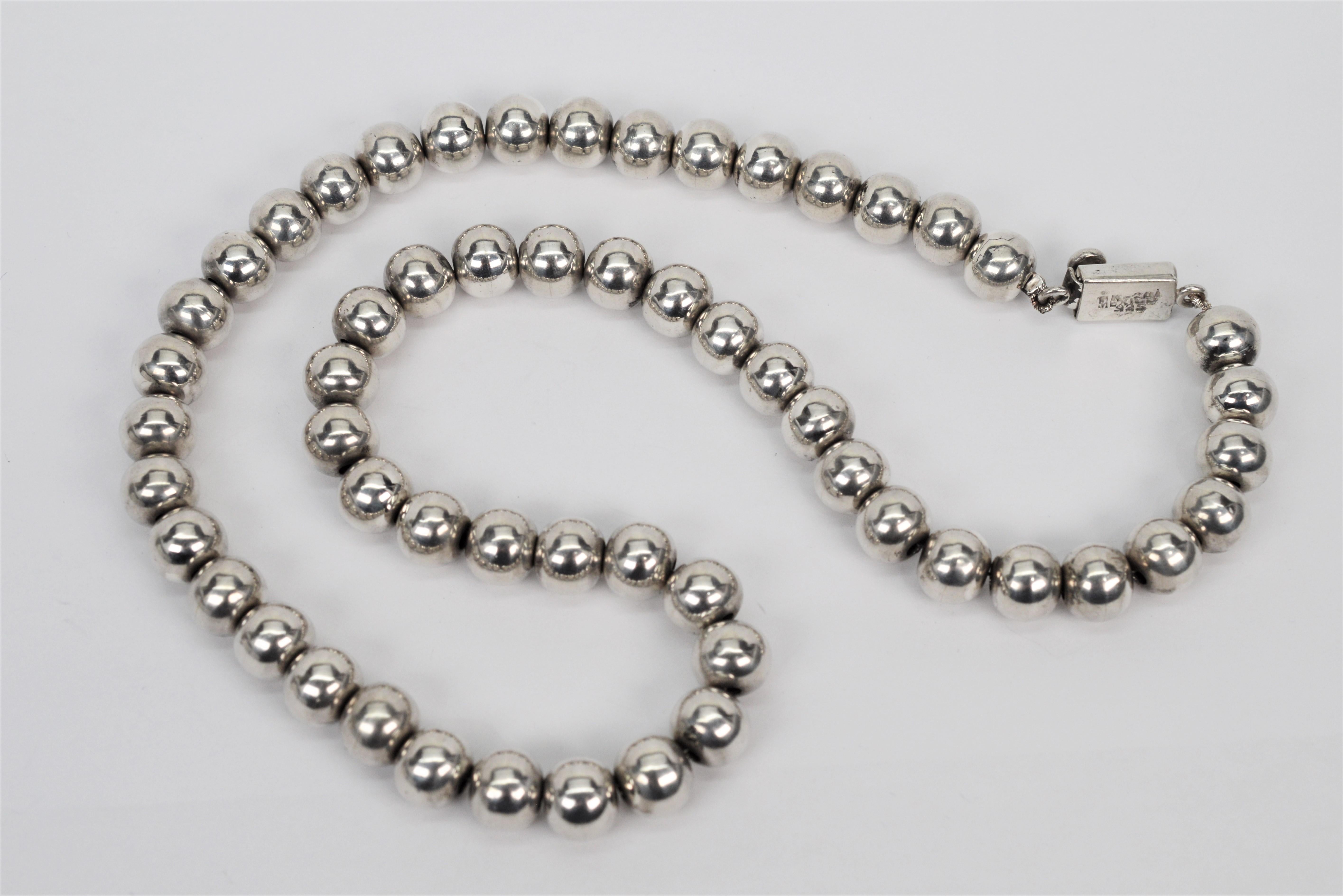 mexican silver bead necklace