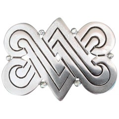 Mexikanische Brosche aus Sterlingsilber von Hector Aguilar