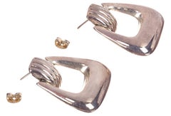 Mexican Sterling Silver Door Knocker Dangle Earrings