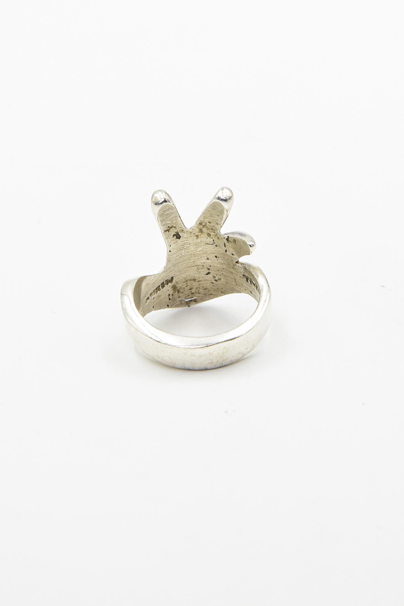 Mexican Sterling Silver Hand Ring For Sale 2