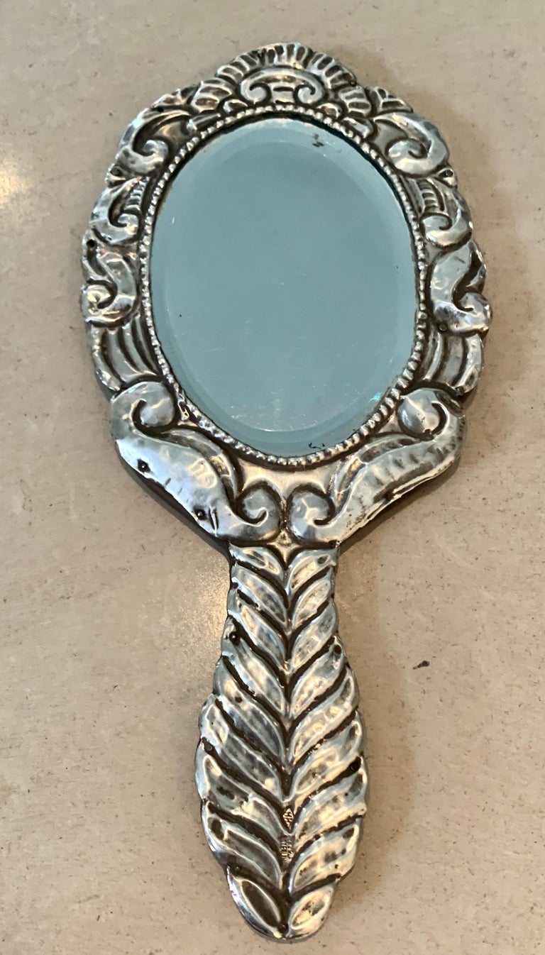 Mexican Sterling Silver Hand Vanity Mirror at 1stDibs